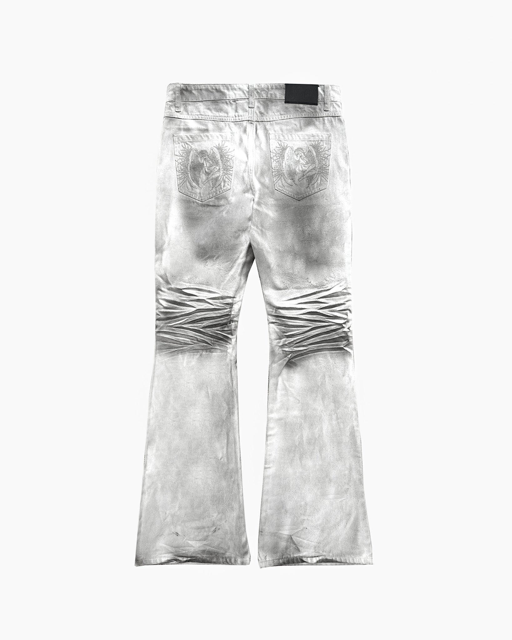 "Vendetta" Waxed Denim Jeans (White)