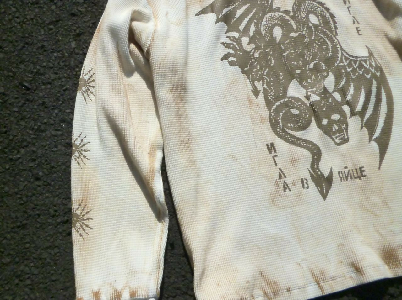 'Deathless' waffle longsleeve