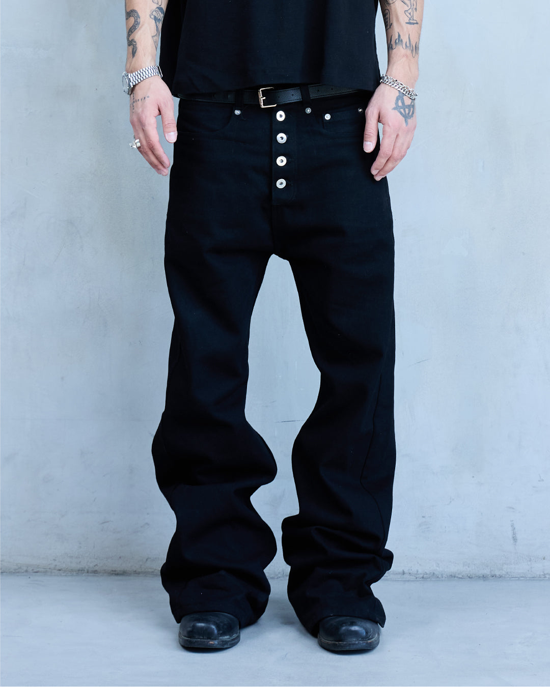 BASE 0.2 'BLACK' BOOTCUT RAW DENIM