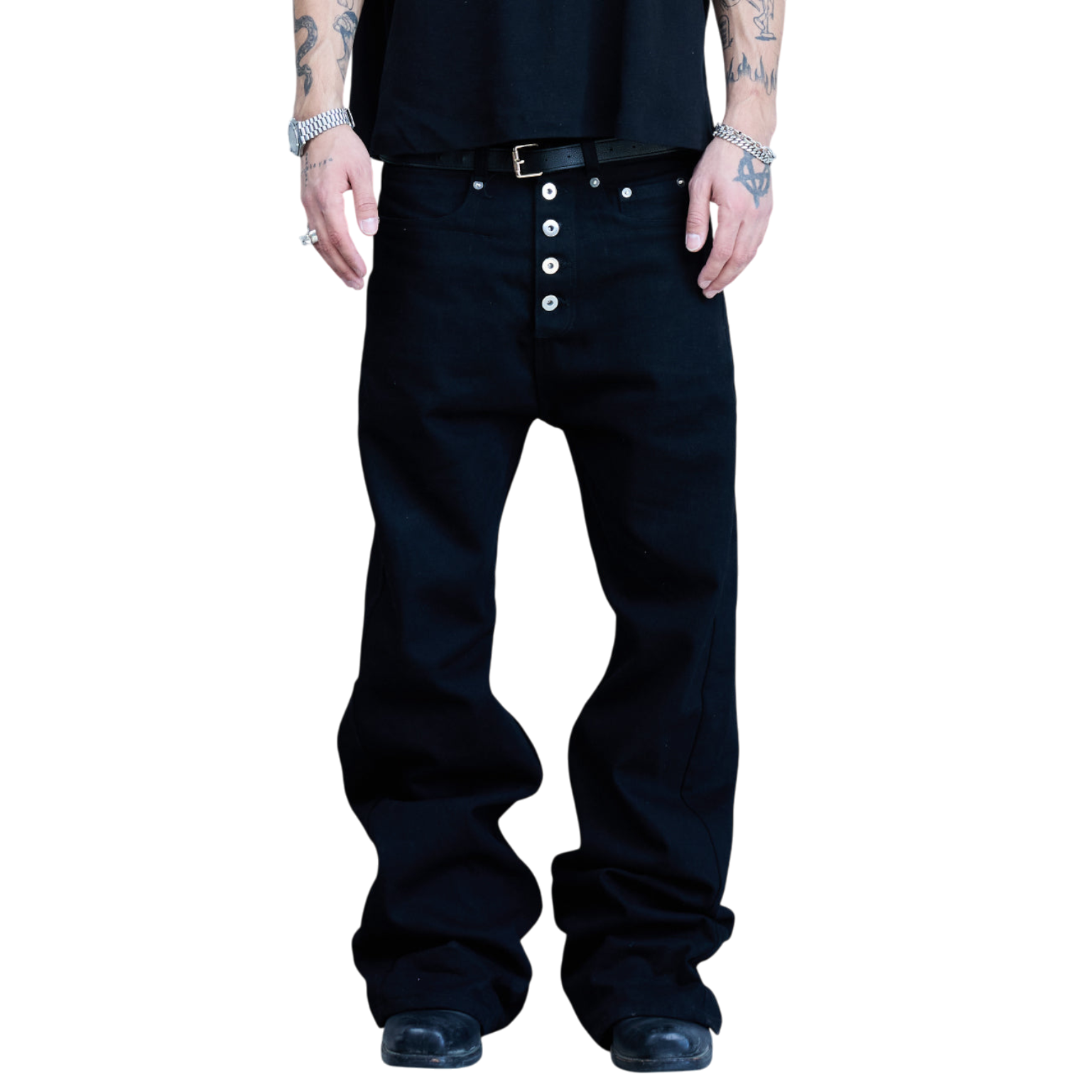 BASE 0.2 'BLACK' BOOTCUT RAW DENIM