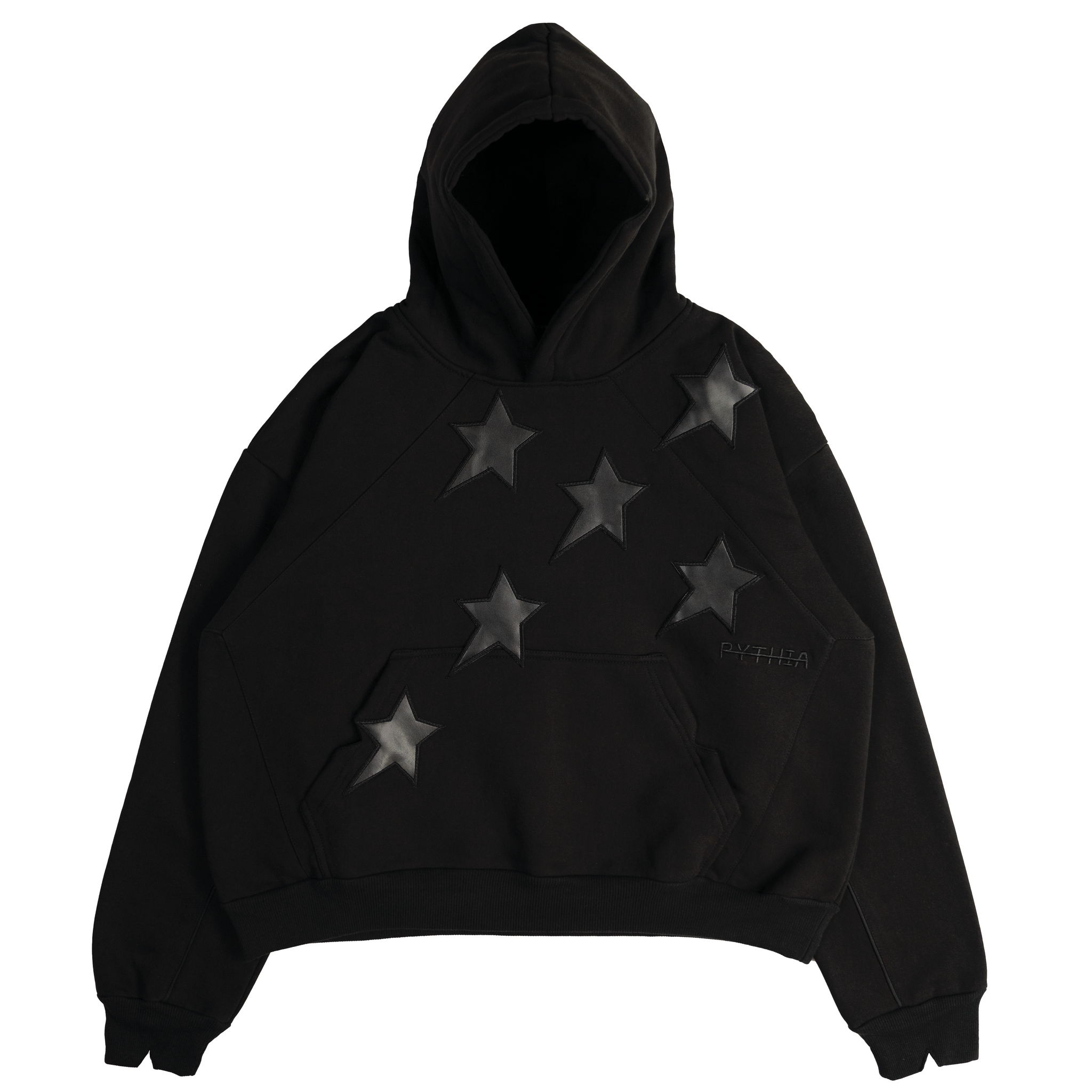 MONOCHROME PERIPHERAL STAR HOODIE - BLACK