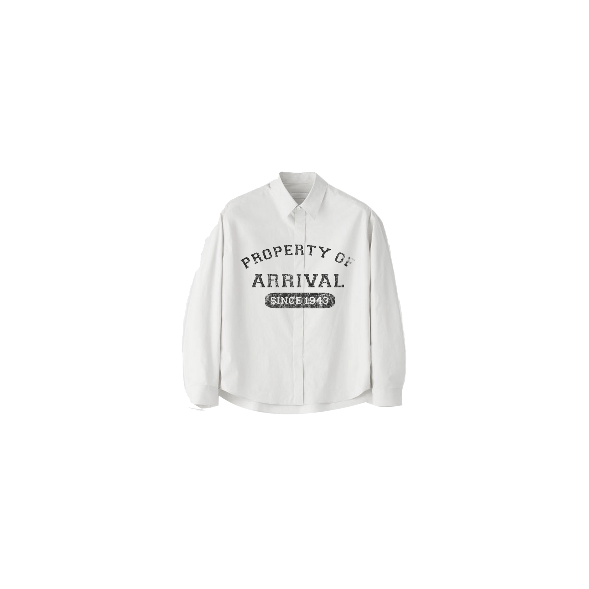 PROPERTY OF ARRIVAL BUTTON UP