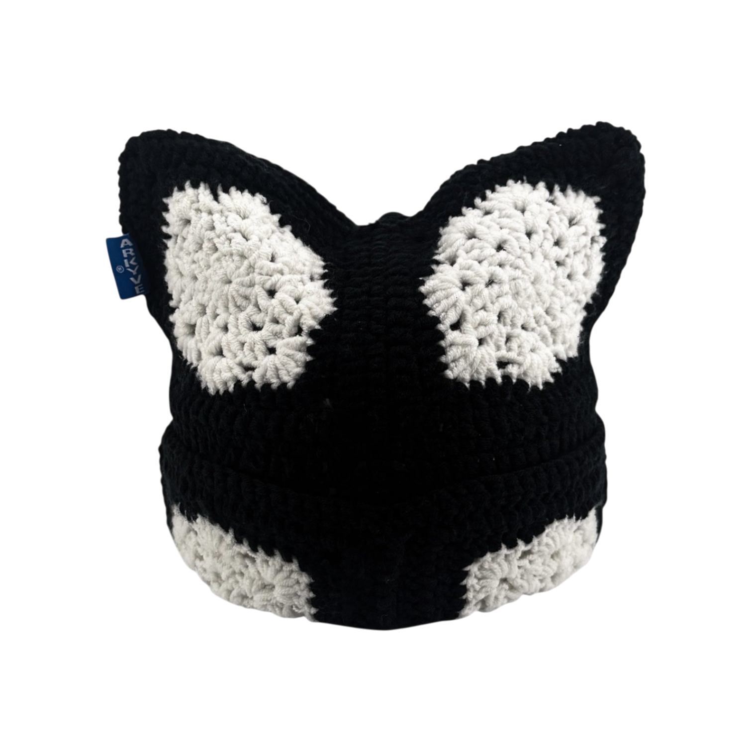 Black Snowflake Crochet Cat Hat