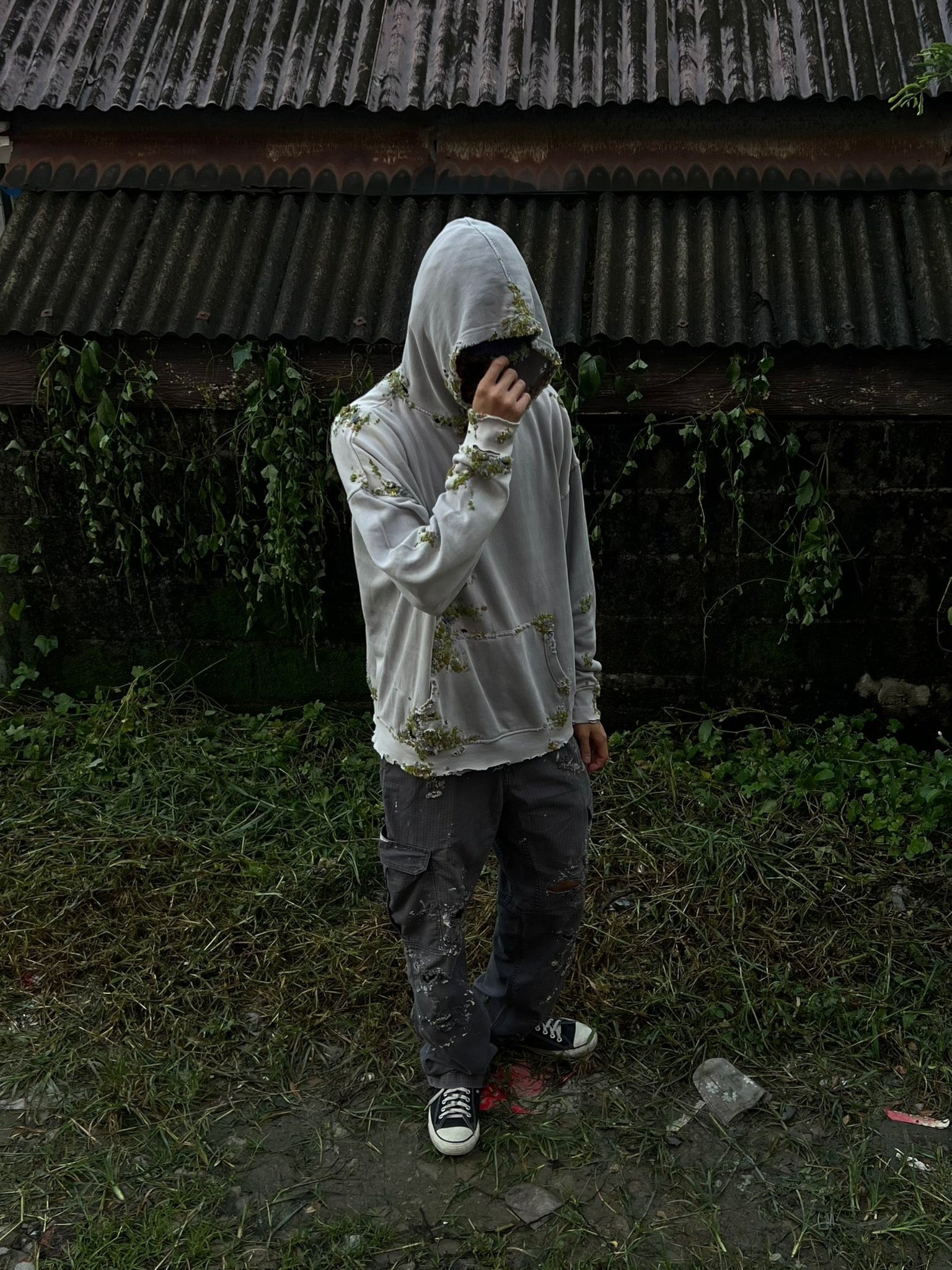 " Embroidered Dot Hoodie