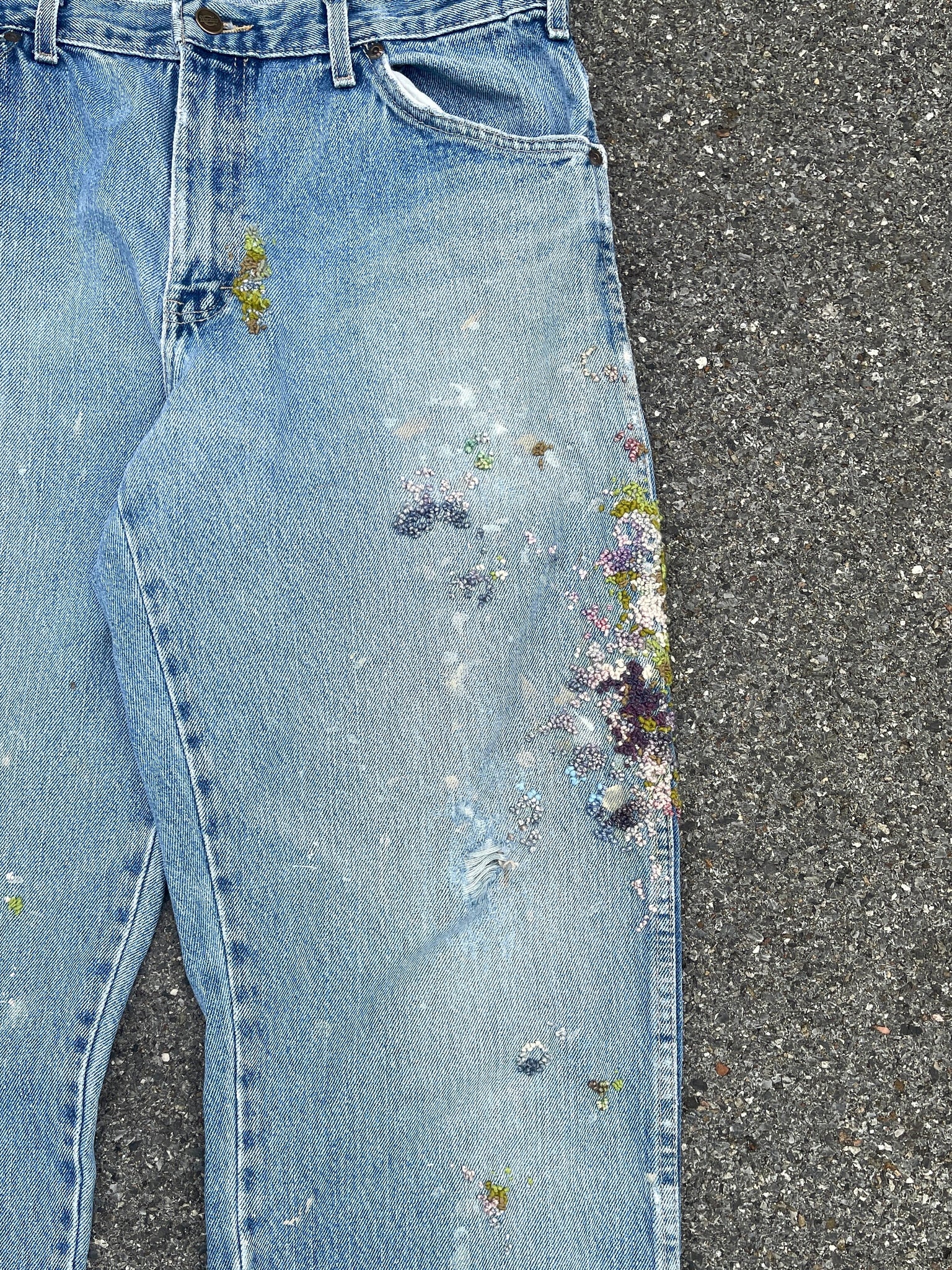 " Embroidered Dot work pants