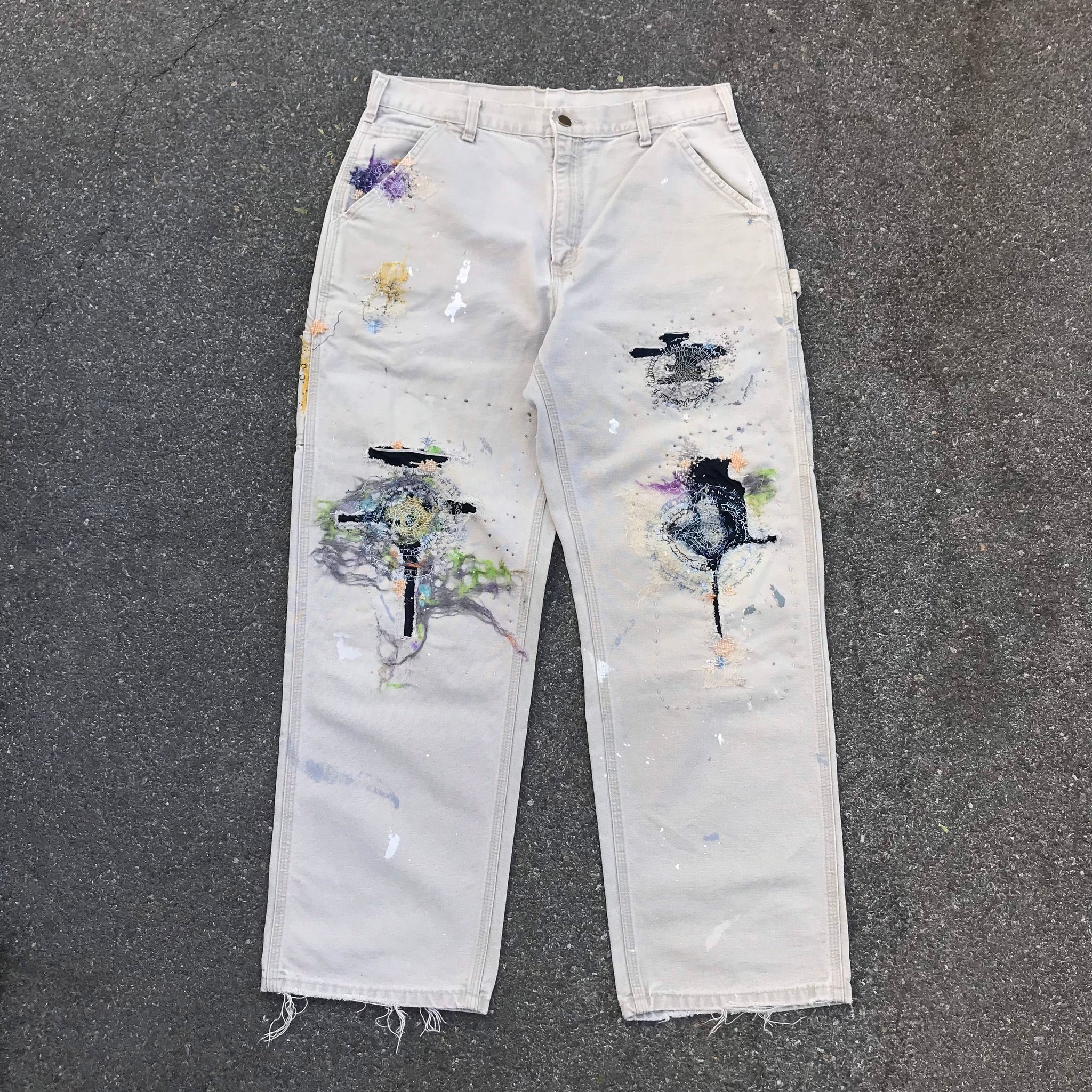 """Embroidered 'work pants