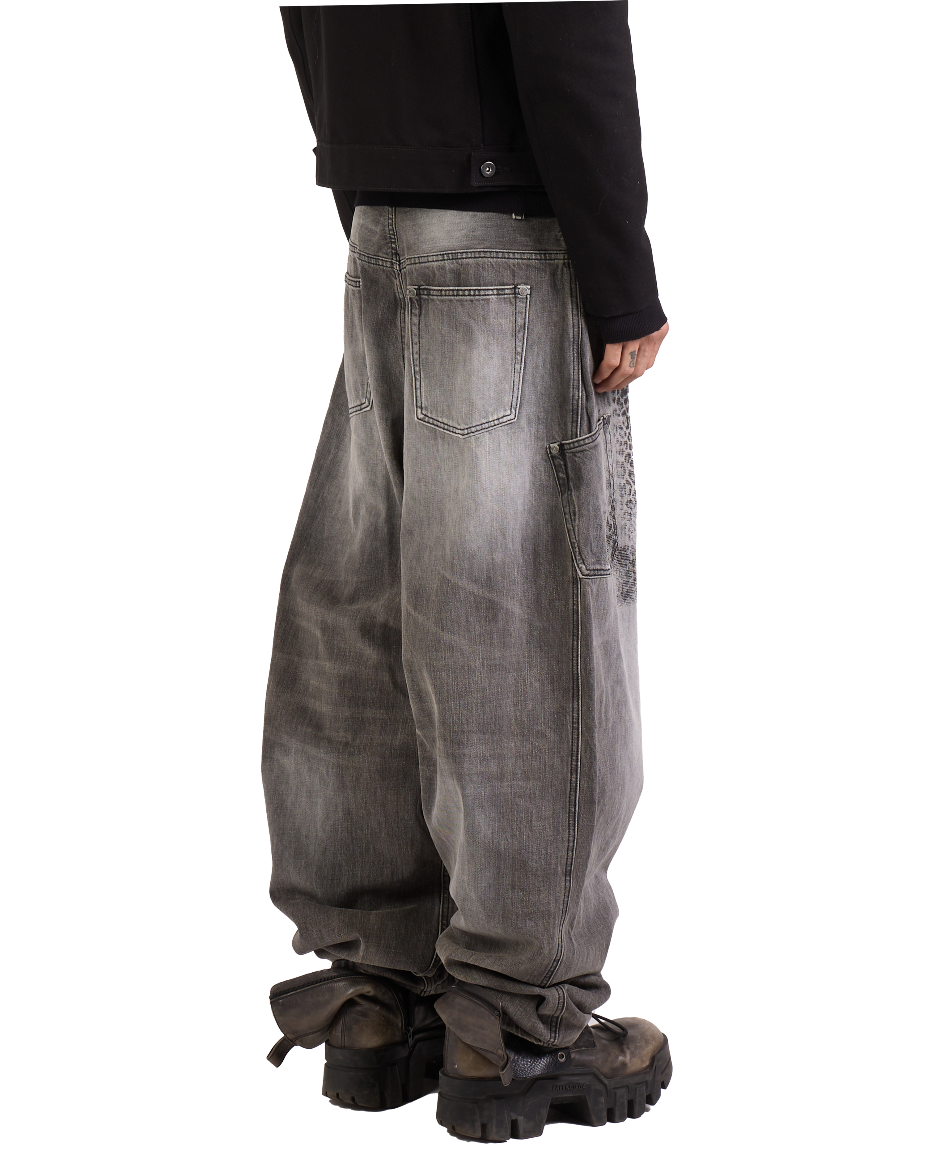 CHEETAH PRINT BOMBER DENIM