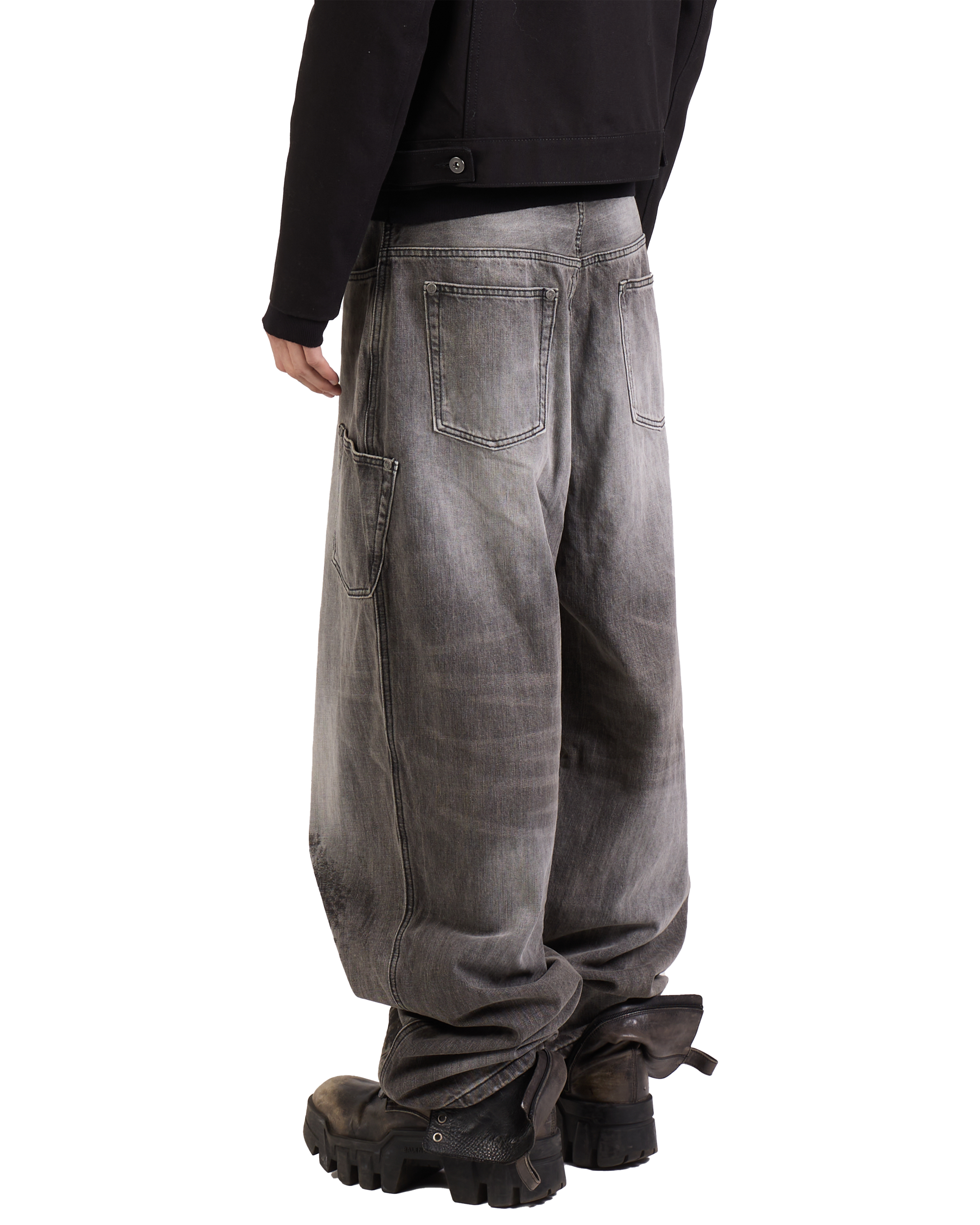 デニム・ジーパン \"25 LEOPARD\" WAXED GREY BAGGY JEANS Wide Leg Jeans Collection - Baggy, Graphic, Overdye & More