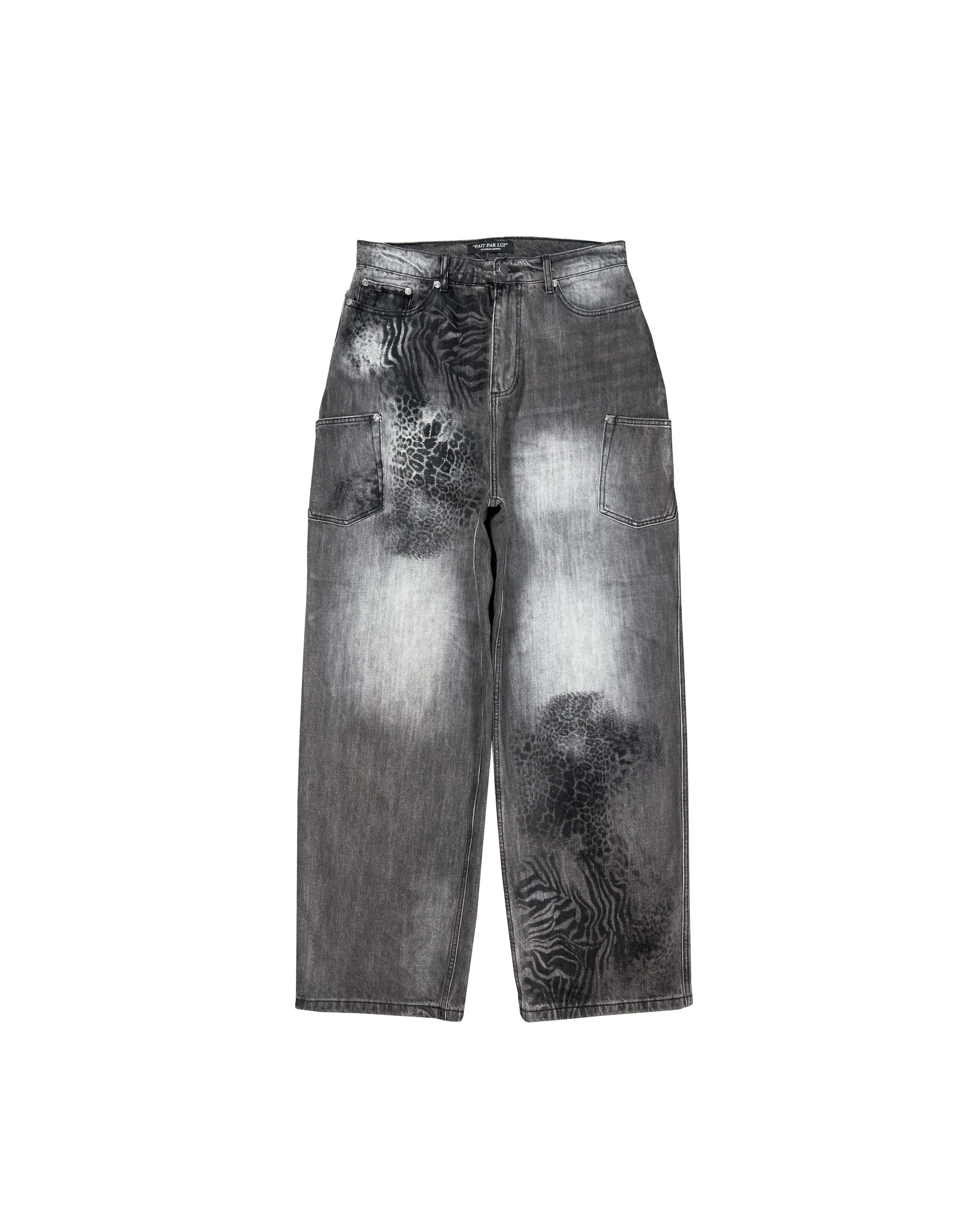 CHEETAH PRINT BOMBER DENIM