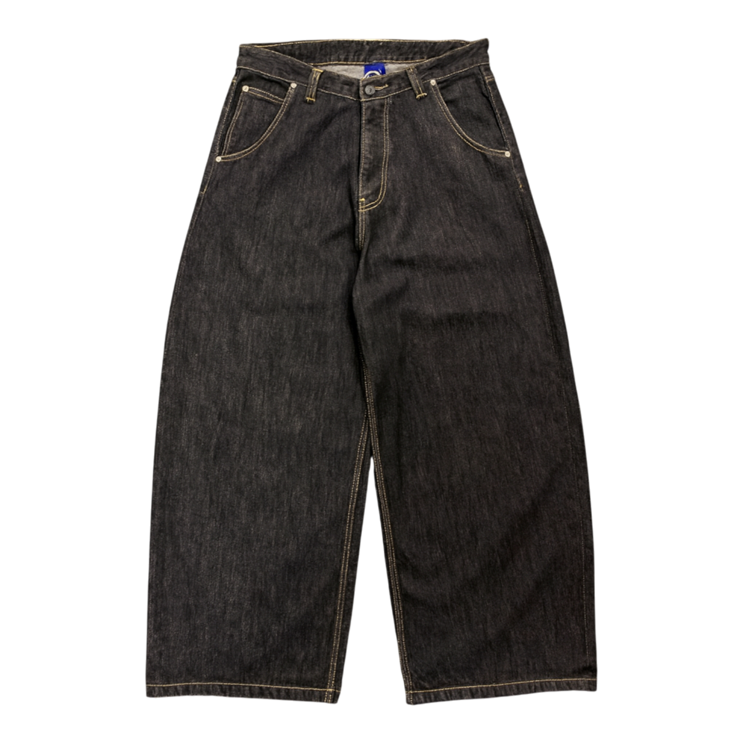 WIDE LEG SELVEDGE, DARK INDIGO/ORANGE STITCH