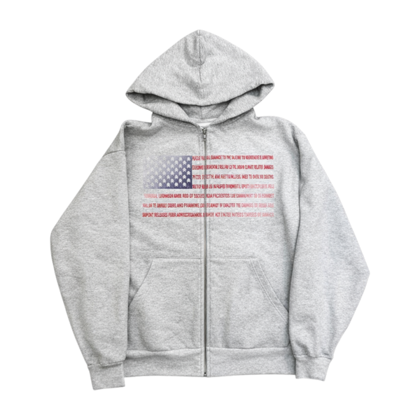MADE IN AMERIKA - Heavyweight Zip-Up Hoodie Grey – Lowheads