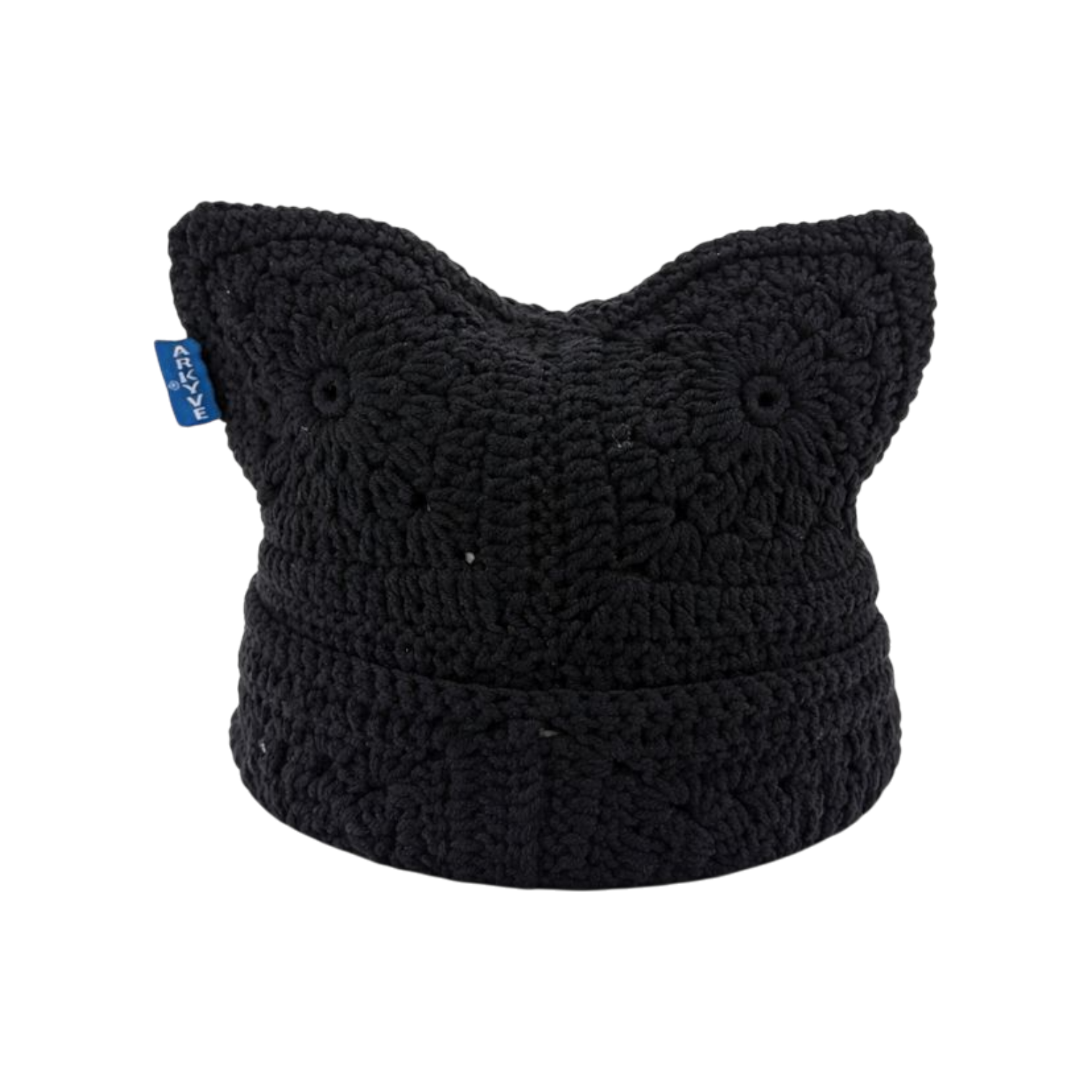 Black Crochet Cat Hat