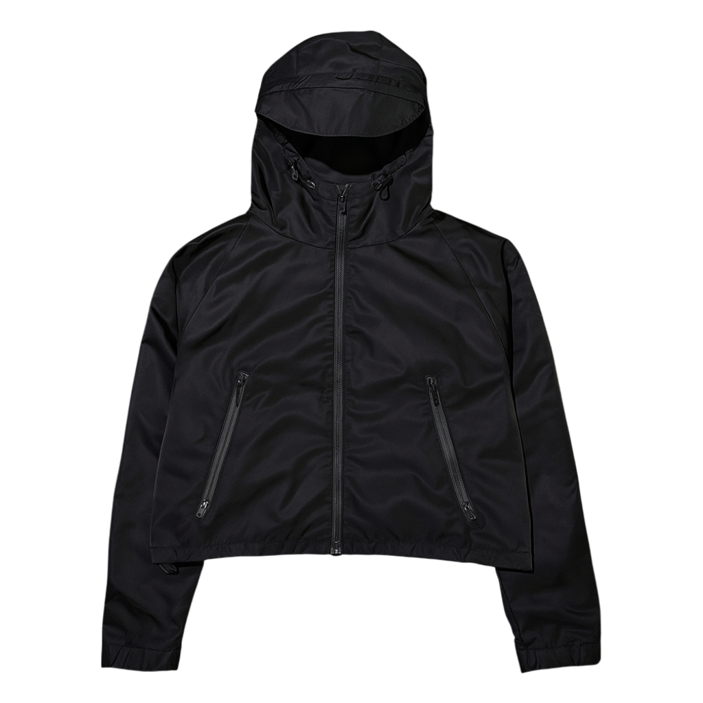 WOMEN'S CROPPED SHELL JACKET, BLACK