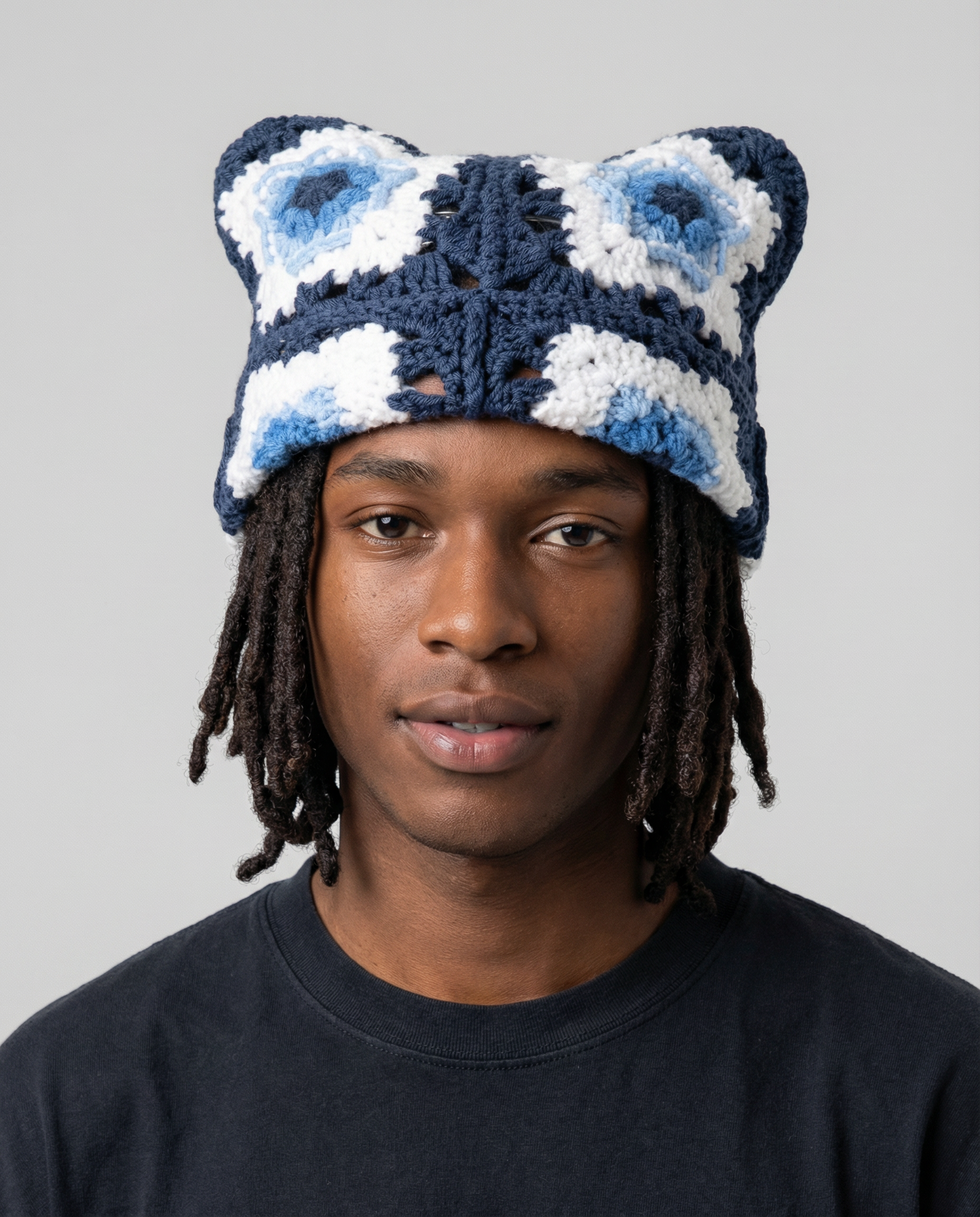 Blue Star Crochet Cat Hat