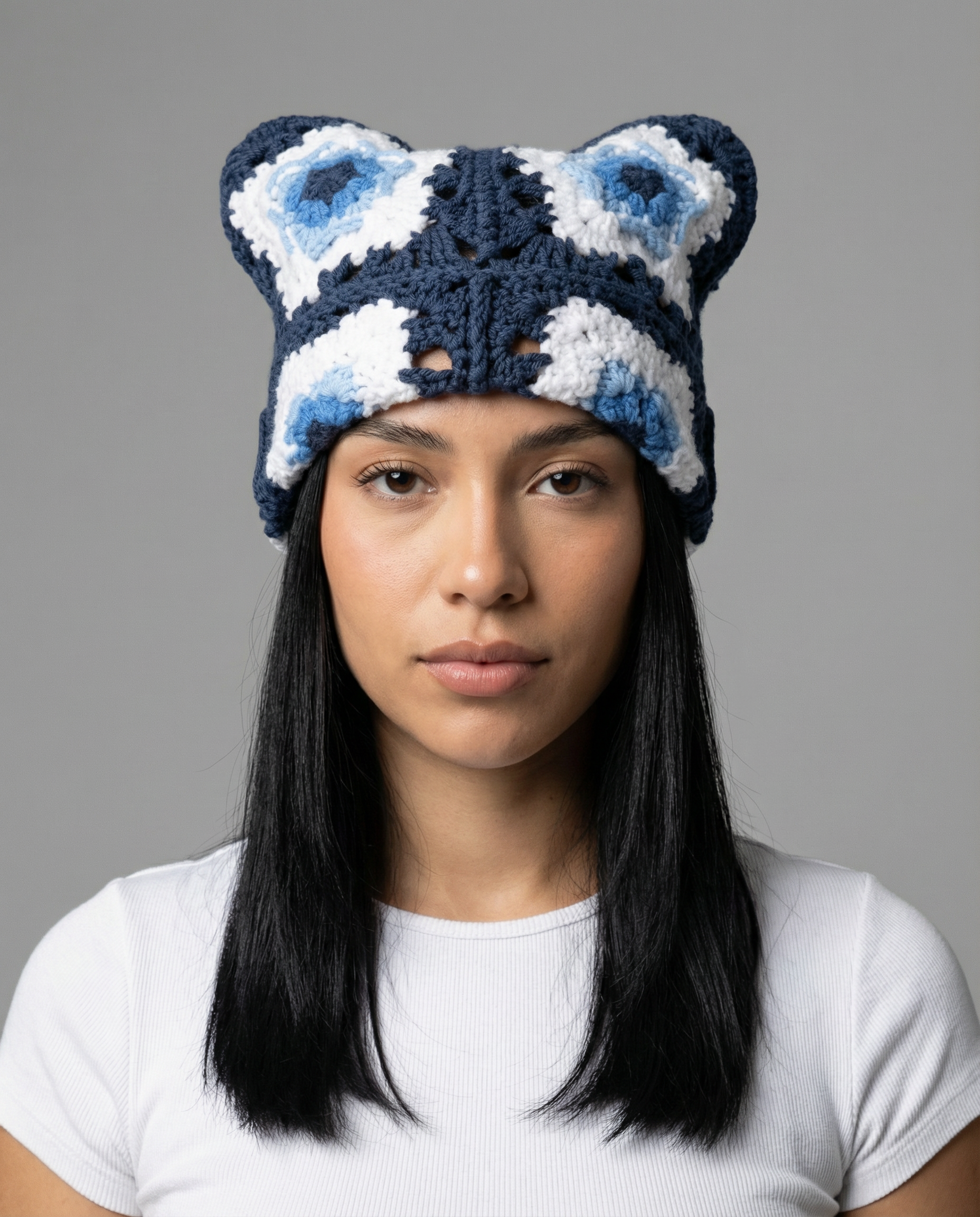 Blue Star Crochet Cat Hat
