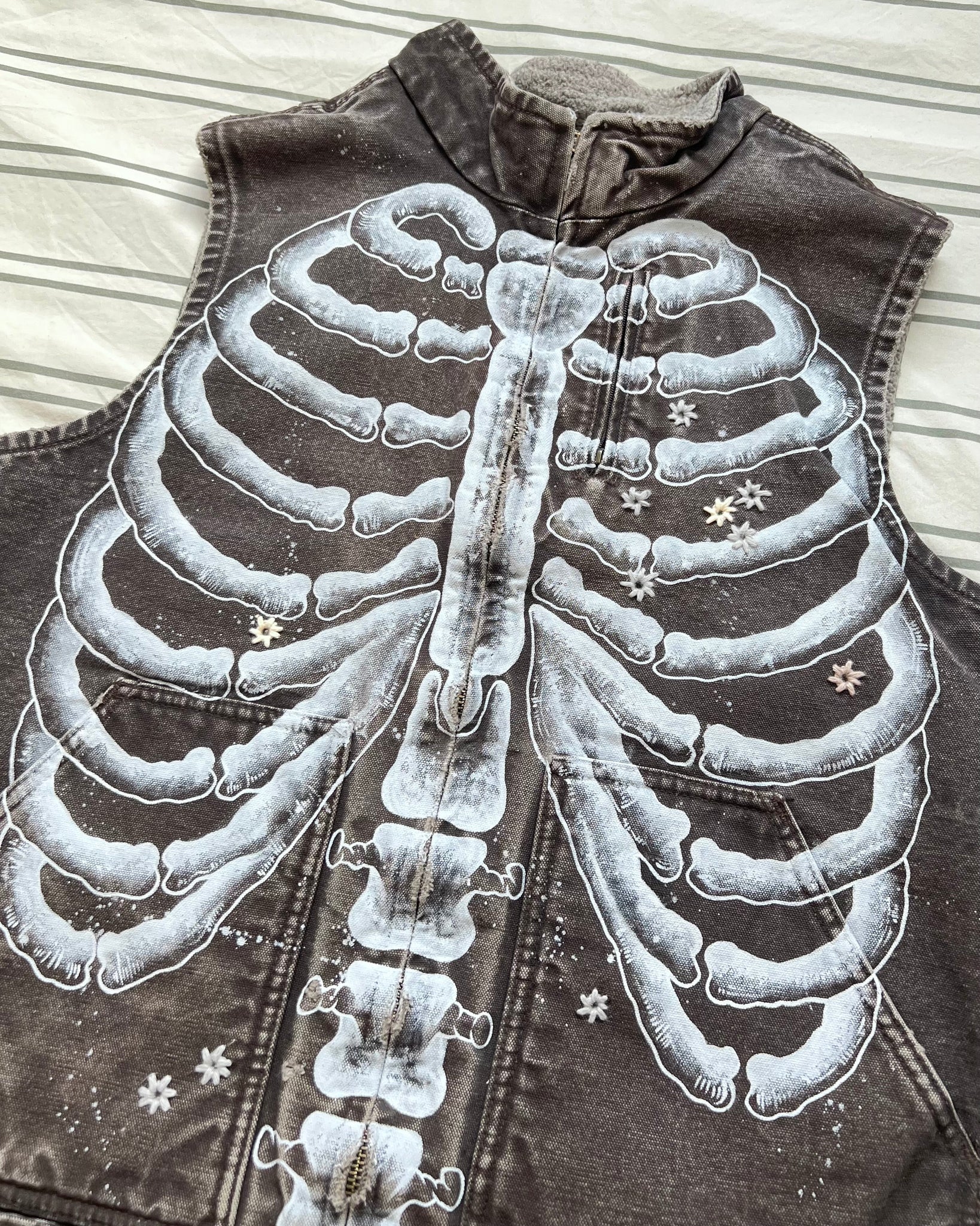 ""SKELETON' Faded Brown Vest