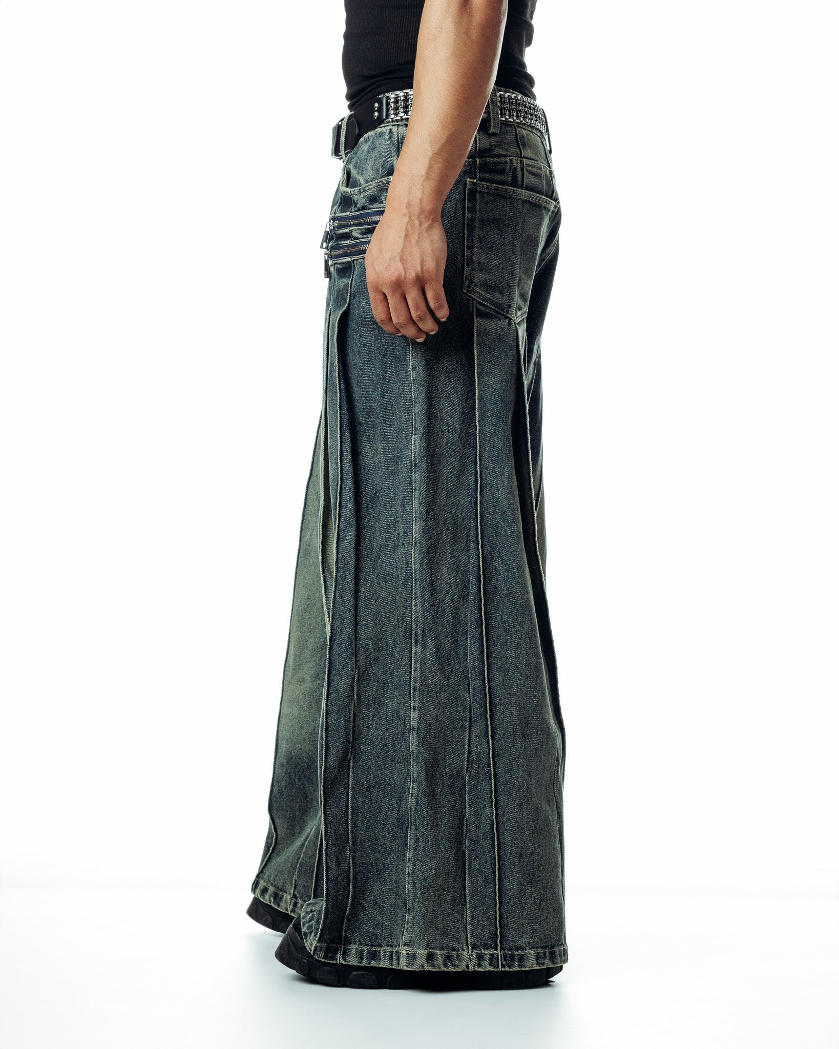Pleated Denim