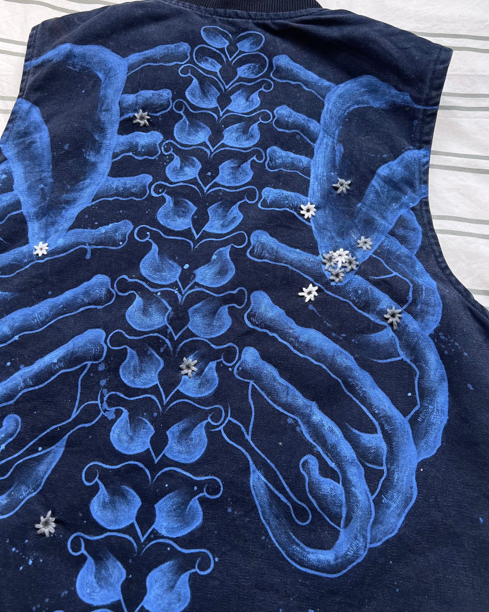 ""SKELETON' Blue Vest