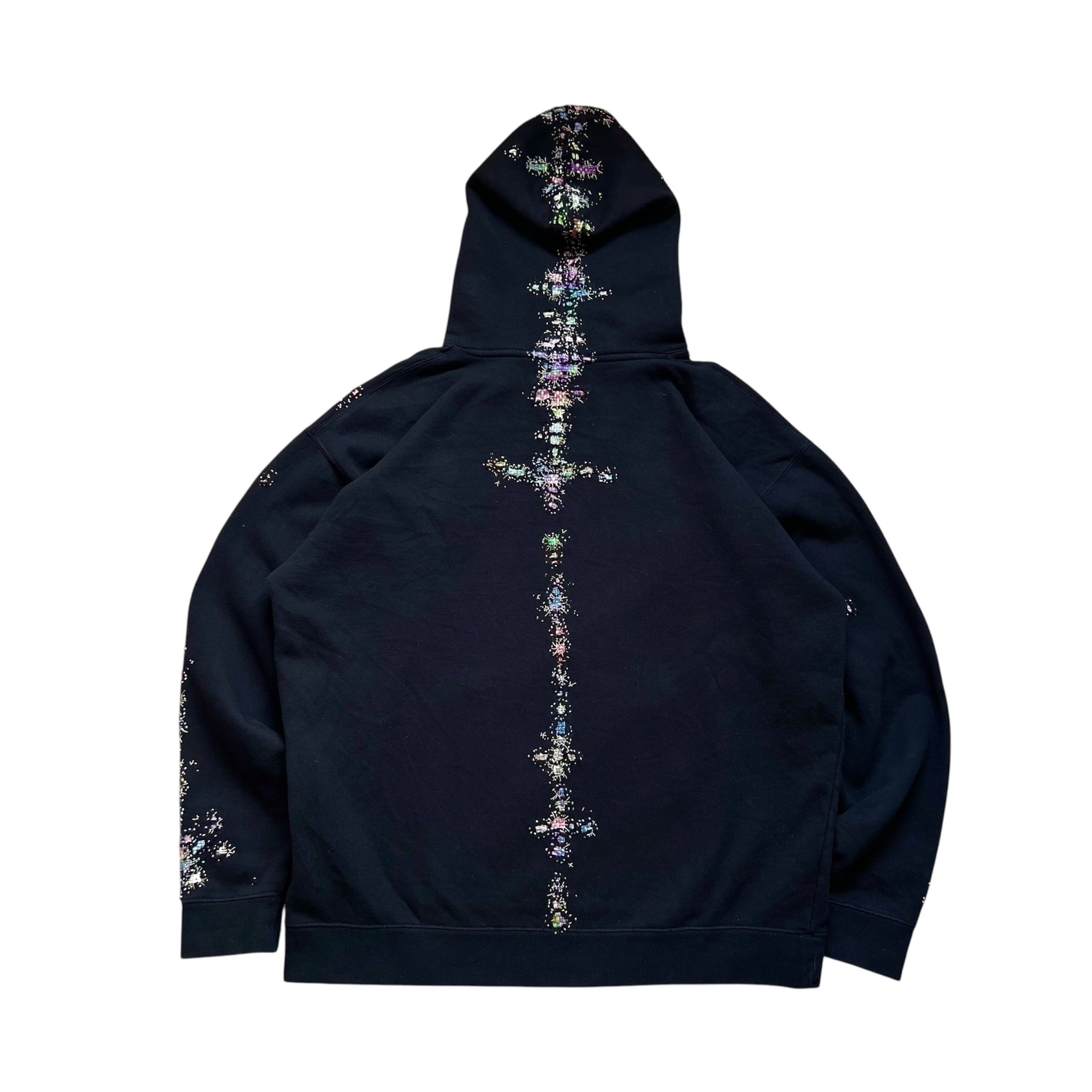 """Embroidered Black Hoodie
