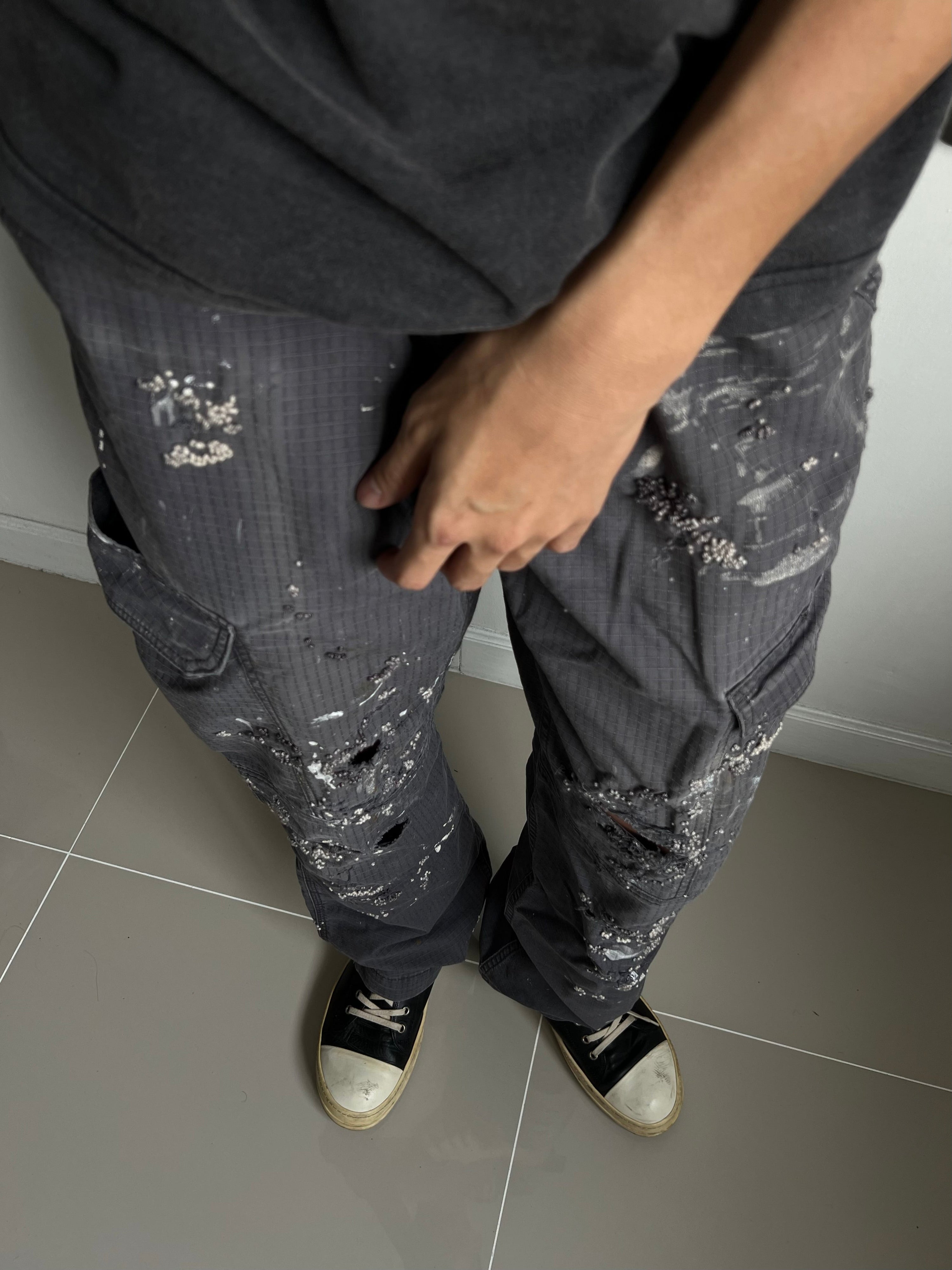 """Embroidered' Dot cargo pants