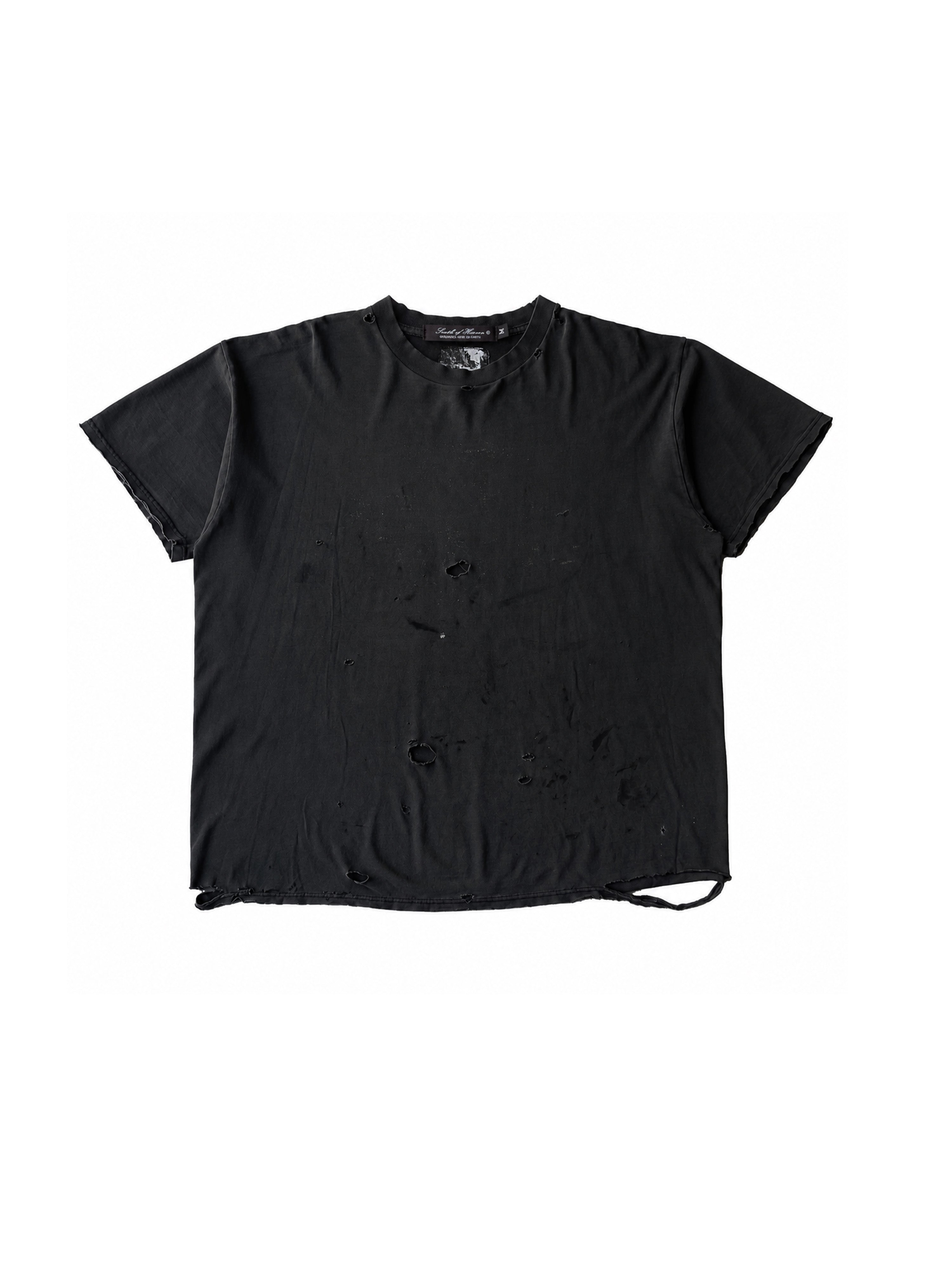 DISTRESSED SUNFADED T-SHIRT - BLACK