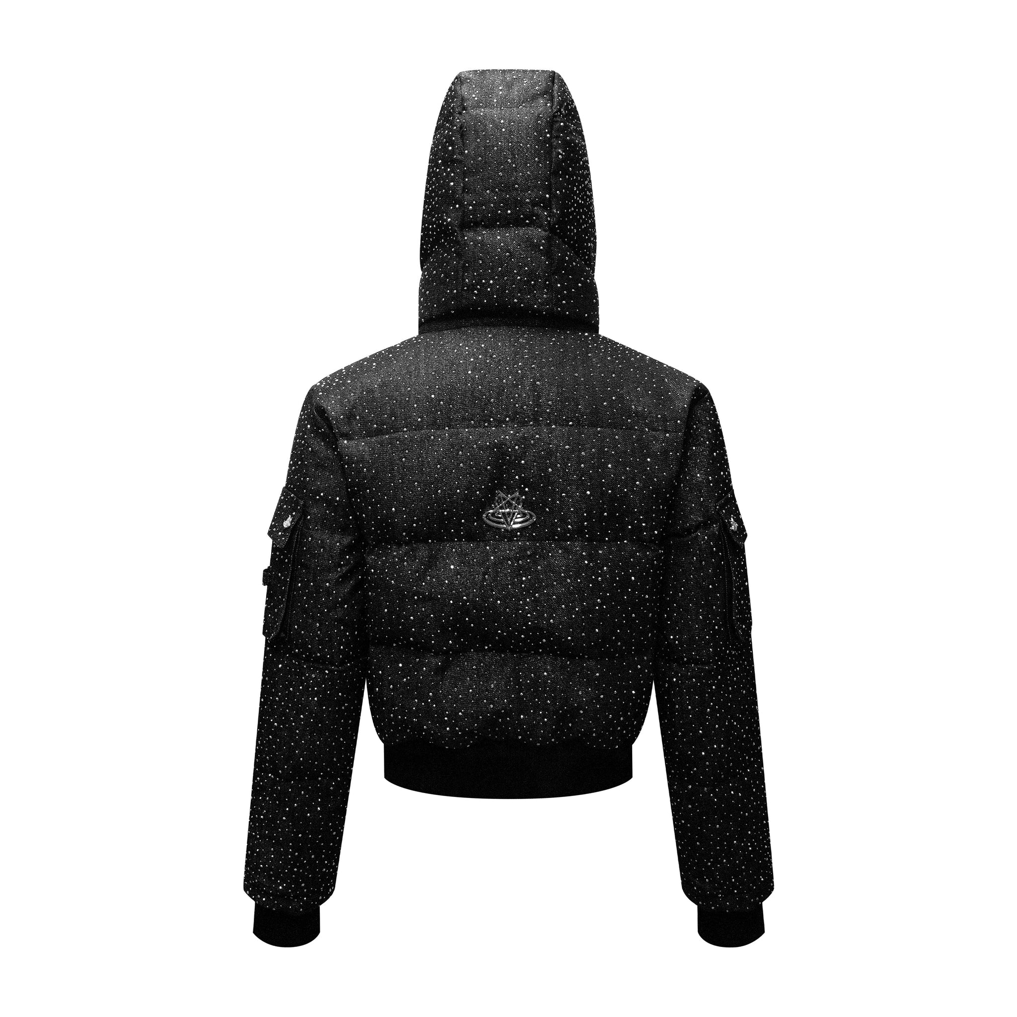 "DRKCRYSTL" DENIM PUFFER