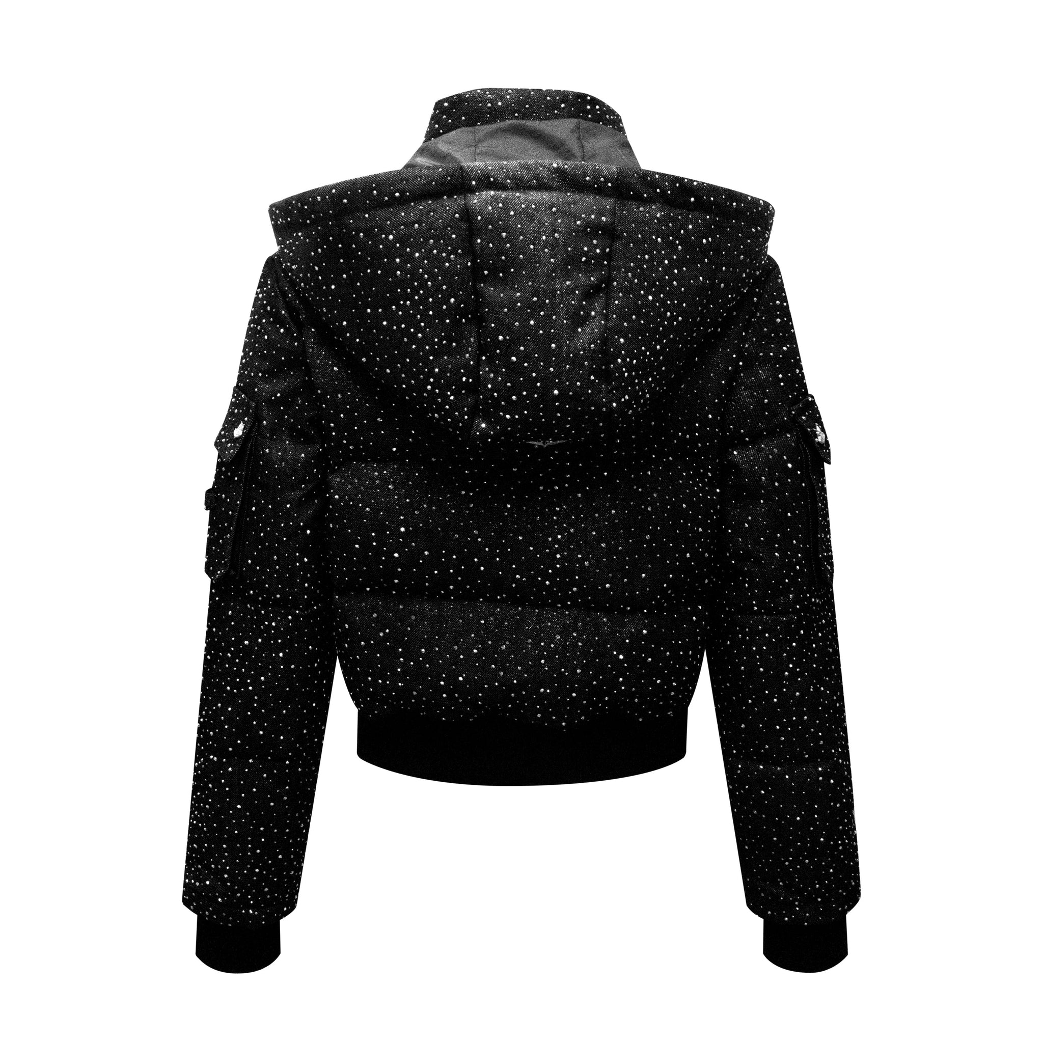 "DRKCRYSTL" DENIM PUFFER