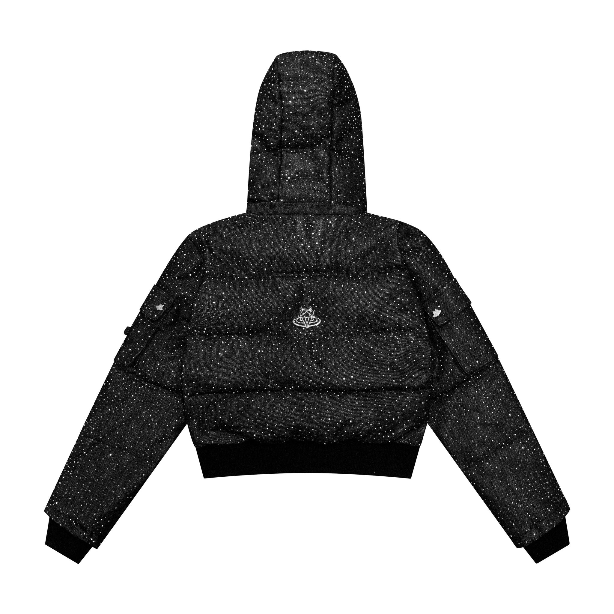 "DRKCRYSTL" DENIM PUFFER