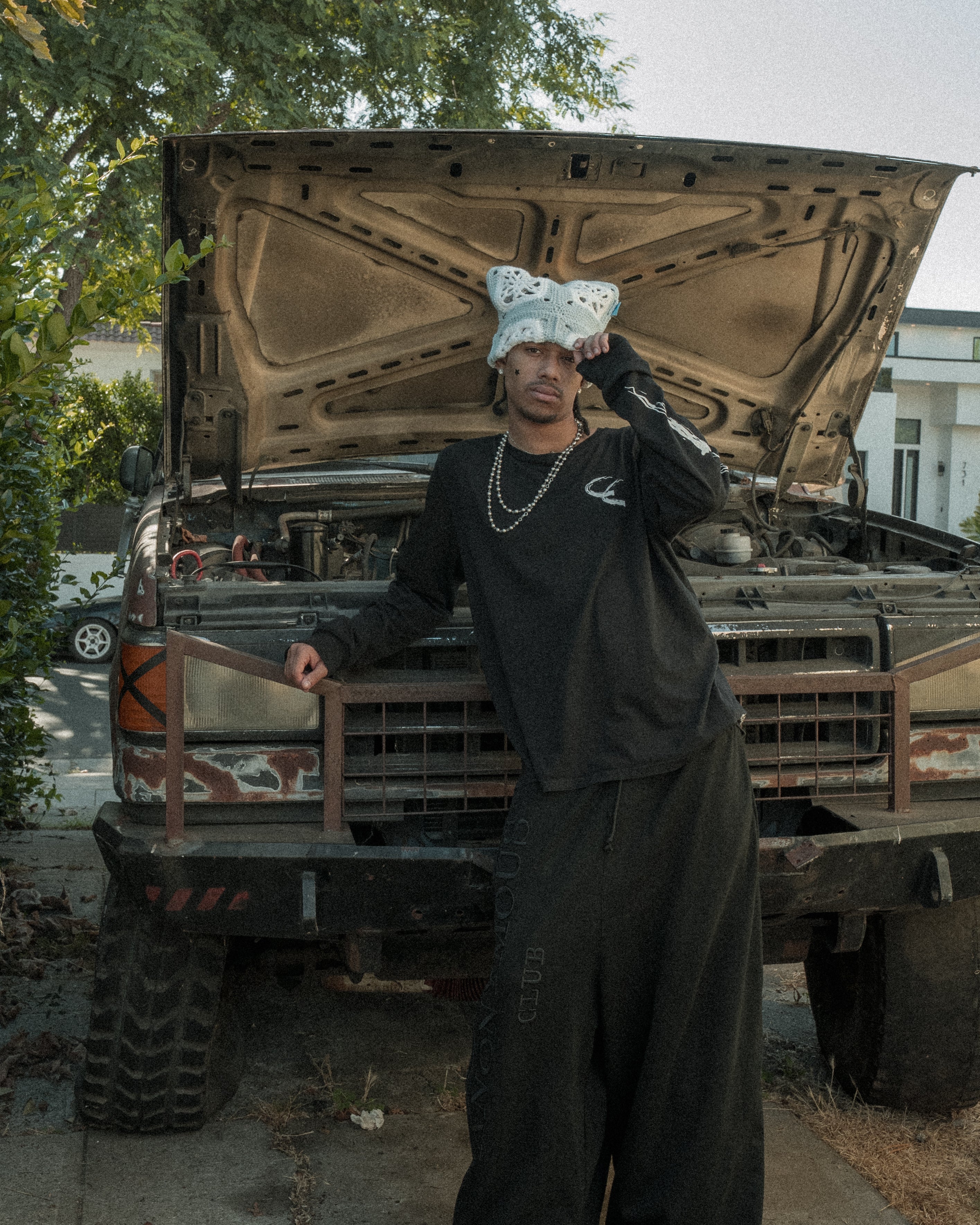 Frosted Tree Crochet Cat Hat