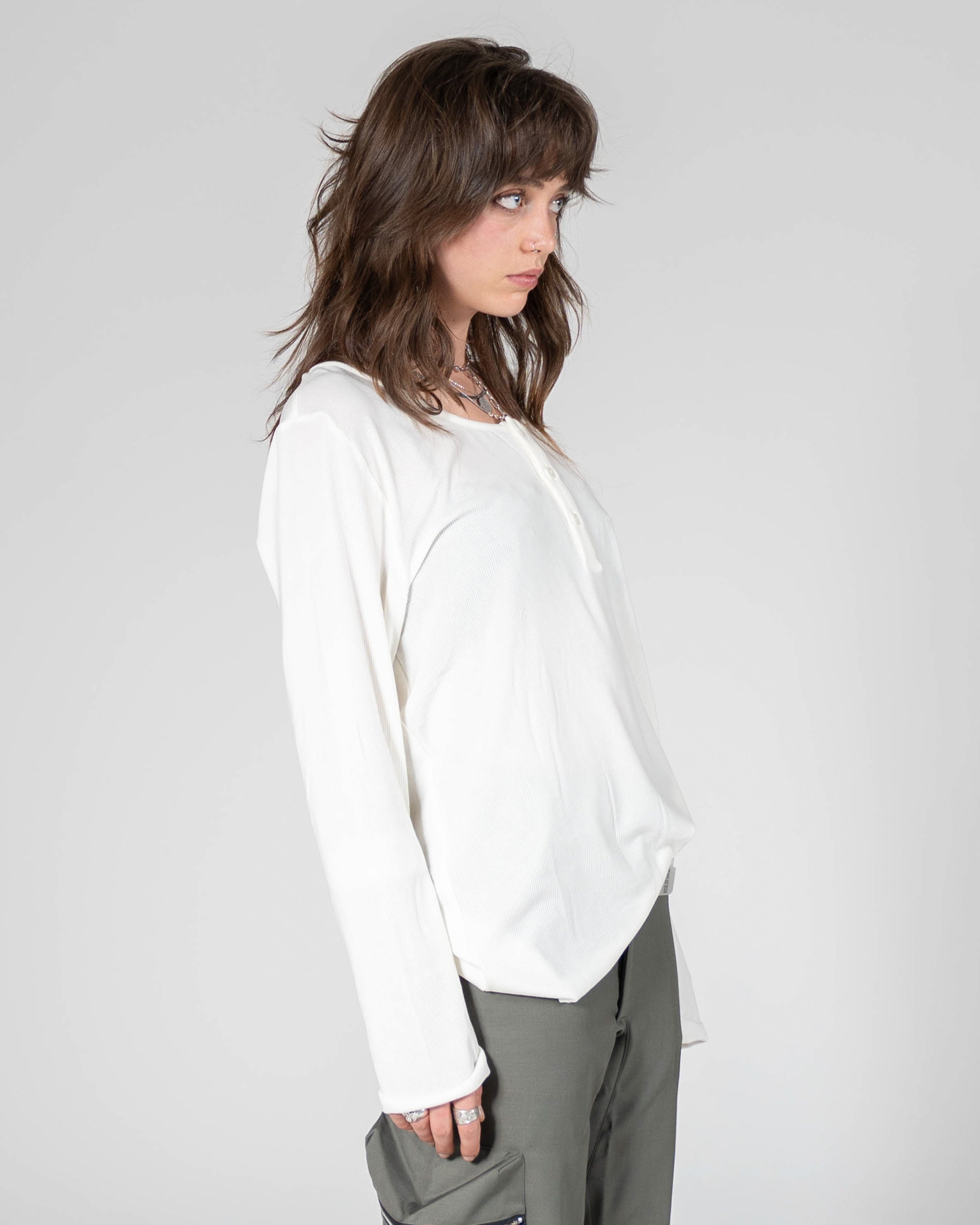 Delicate Wide Neck Henley