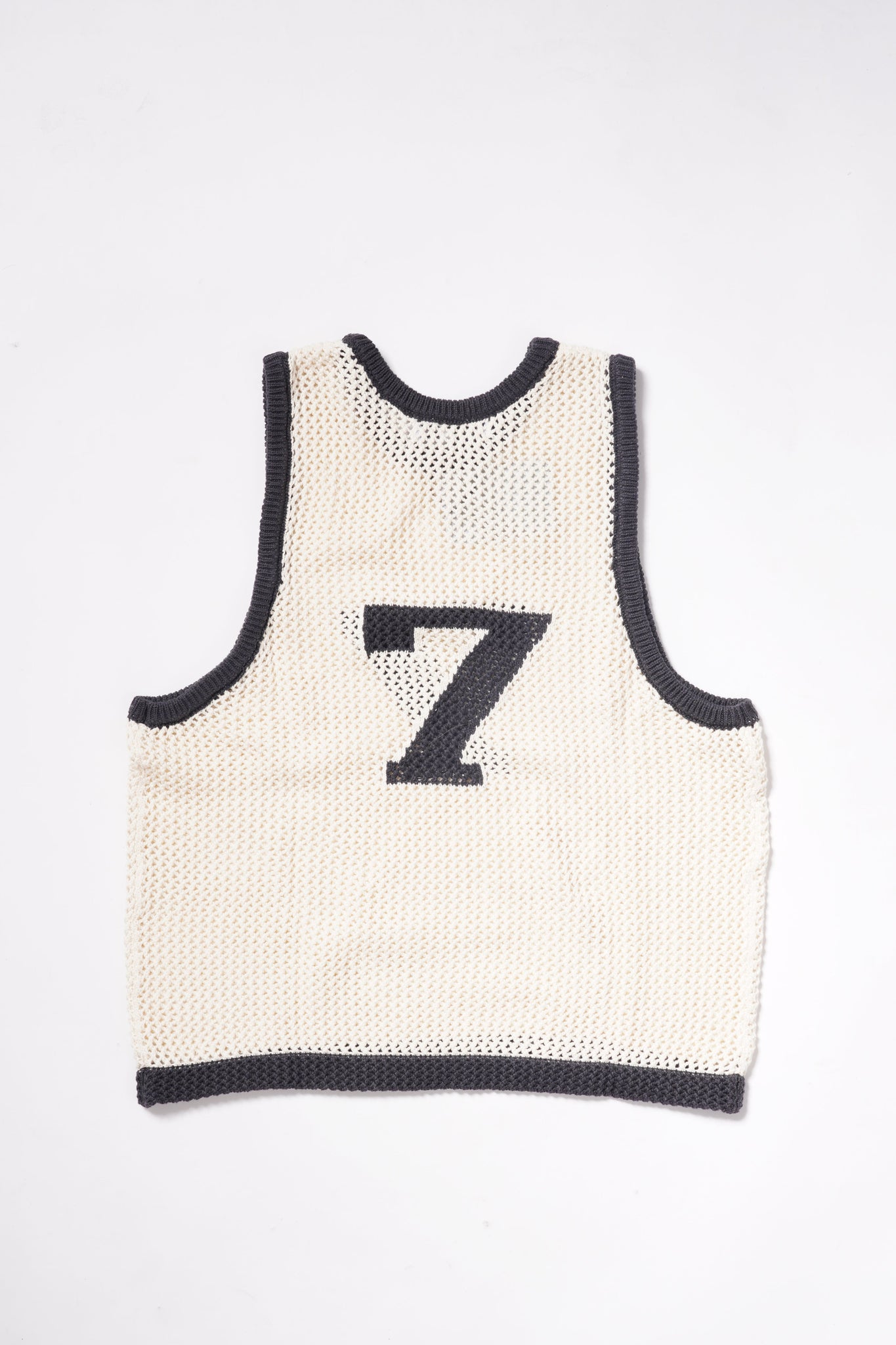 Naive Gauge Knit Vest in Piano Black/Archive White - Puppet Theater