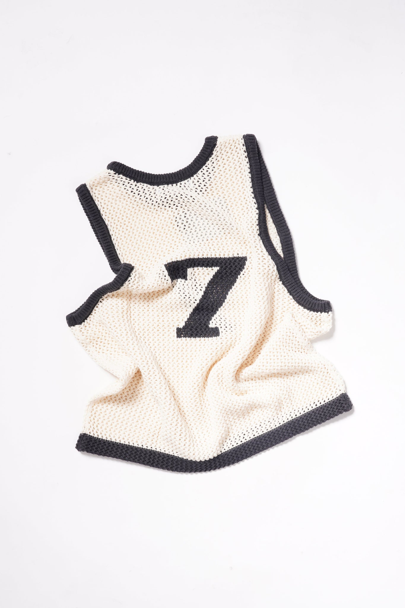 Naive Gauge Knit Vest in Piano Black/Archive White - Puppet Theater