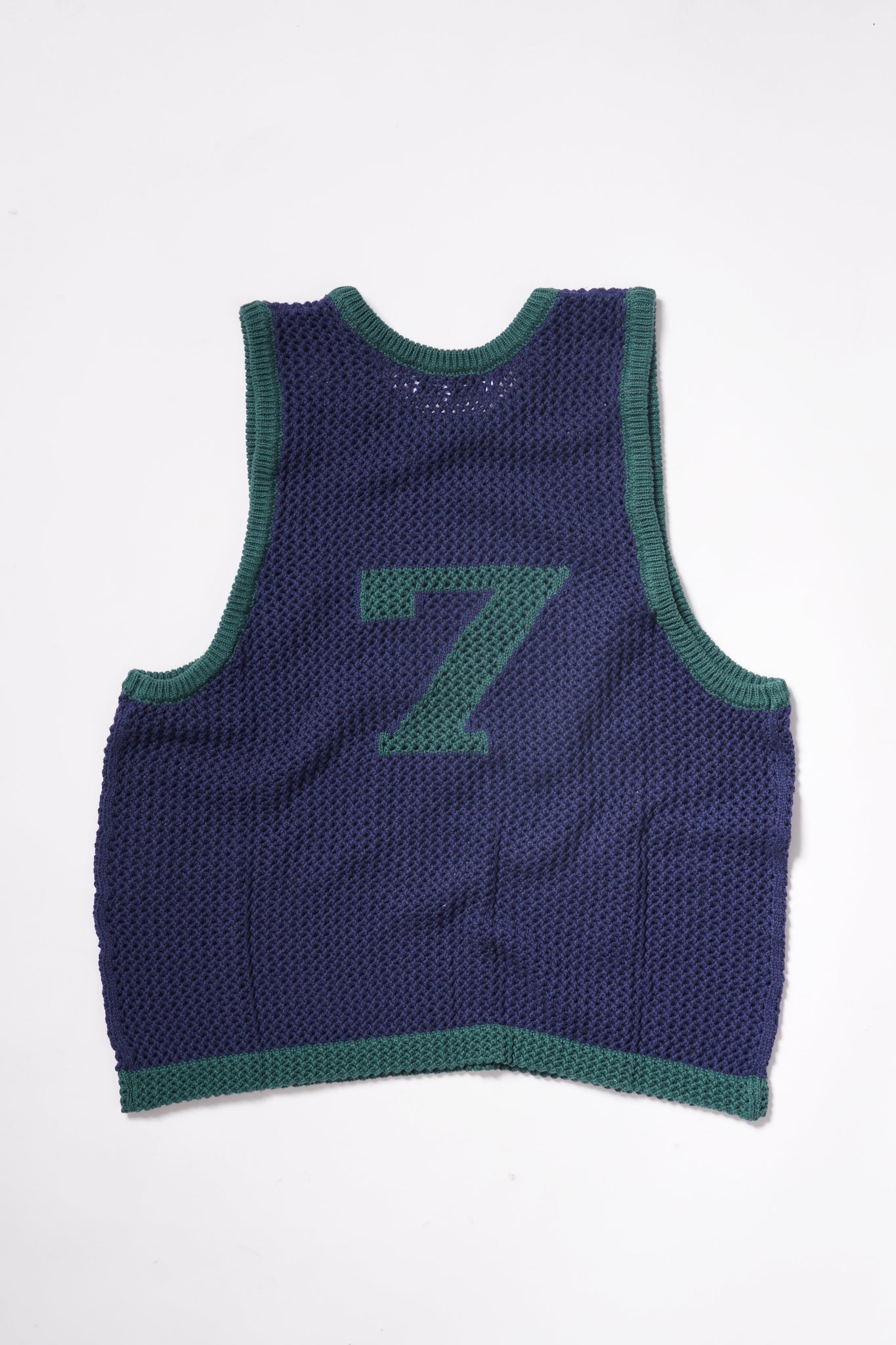 Naive Gauge Knit Vest in Moss/Midnight - Puppet Theater