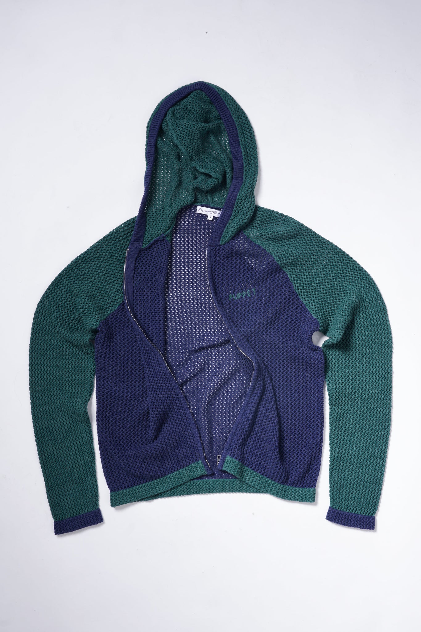 Naive Gauge Zip-up Hoodie in Moss/Midnight - Puppet Theater