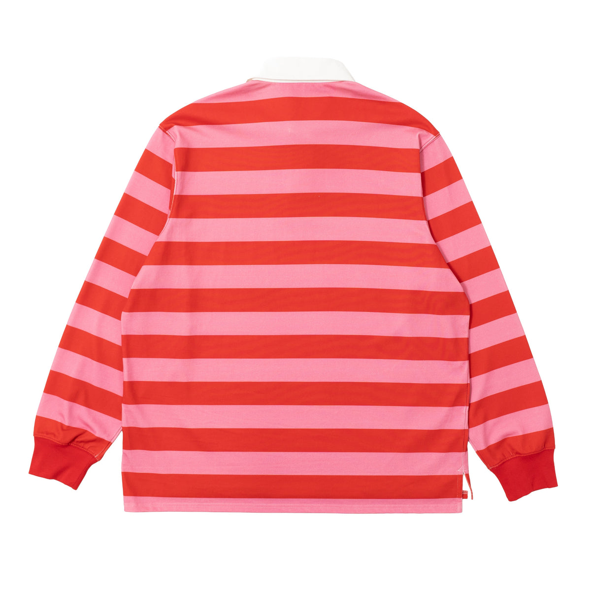 Yumi Striped LS Polo - Pink/Red