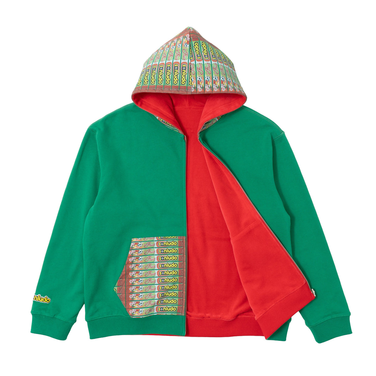 Reversible Goleador Zip Hoodie - Green/Red