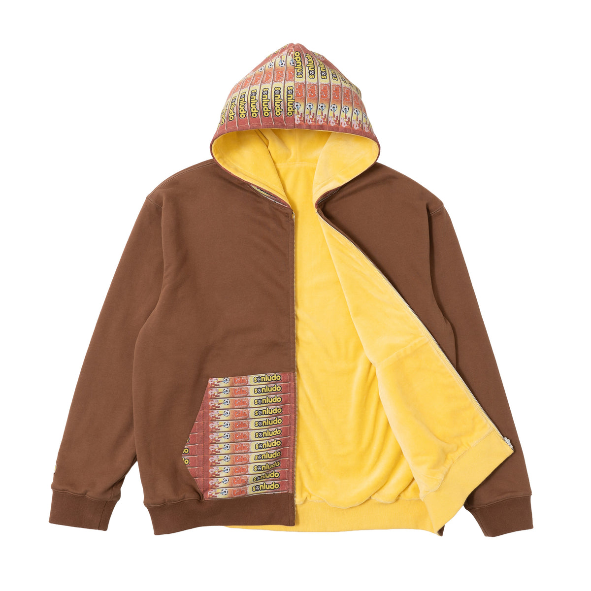 Reversible Goleador Zip Hoodie - Brown/Yellow