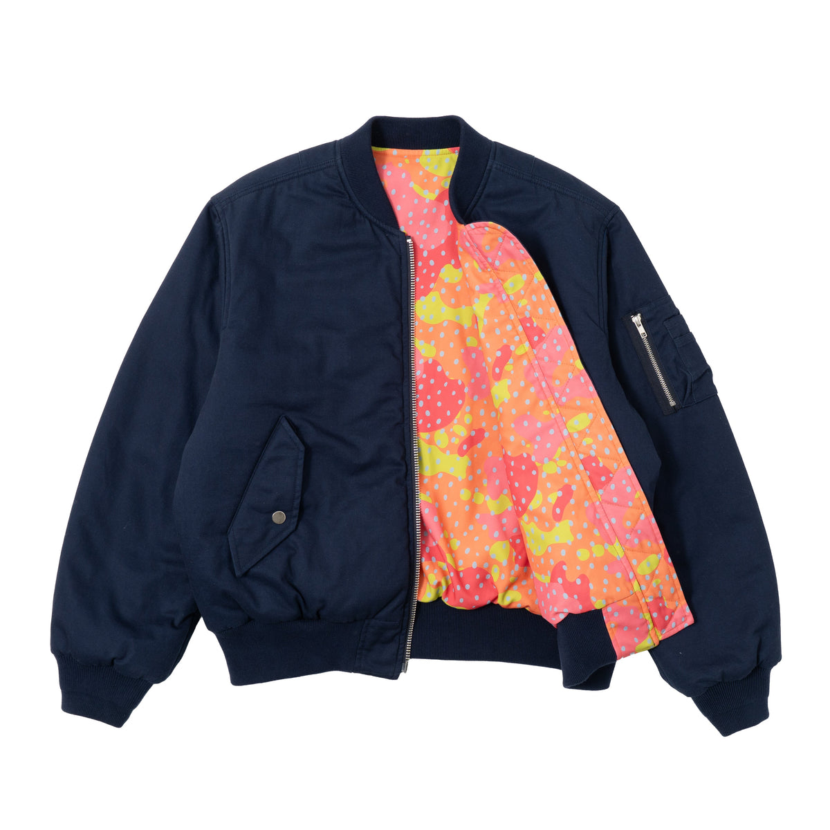 Reversible Grouper Camo MA-1 Bomber - Blue/Orange