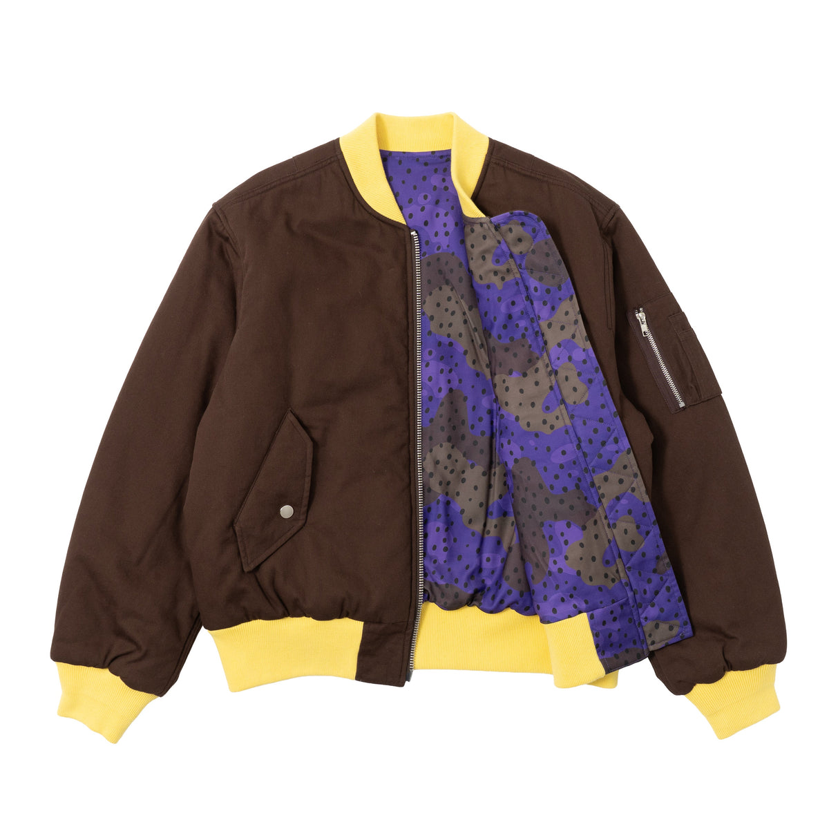Reversible Grouper Camo MA-1 Bomber - Brown/Purple