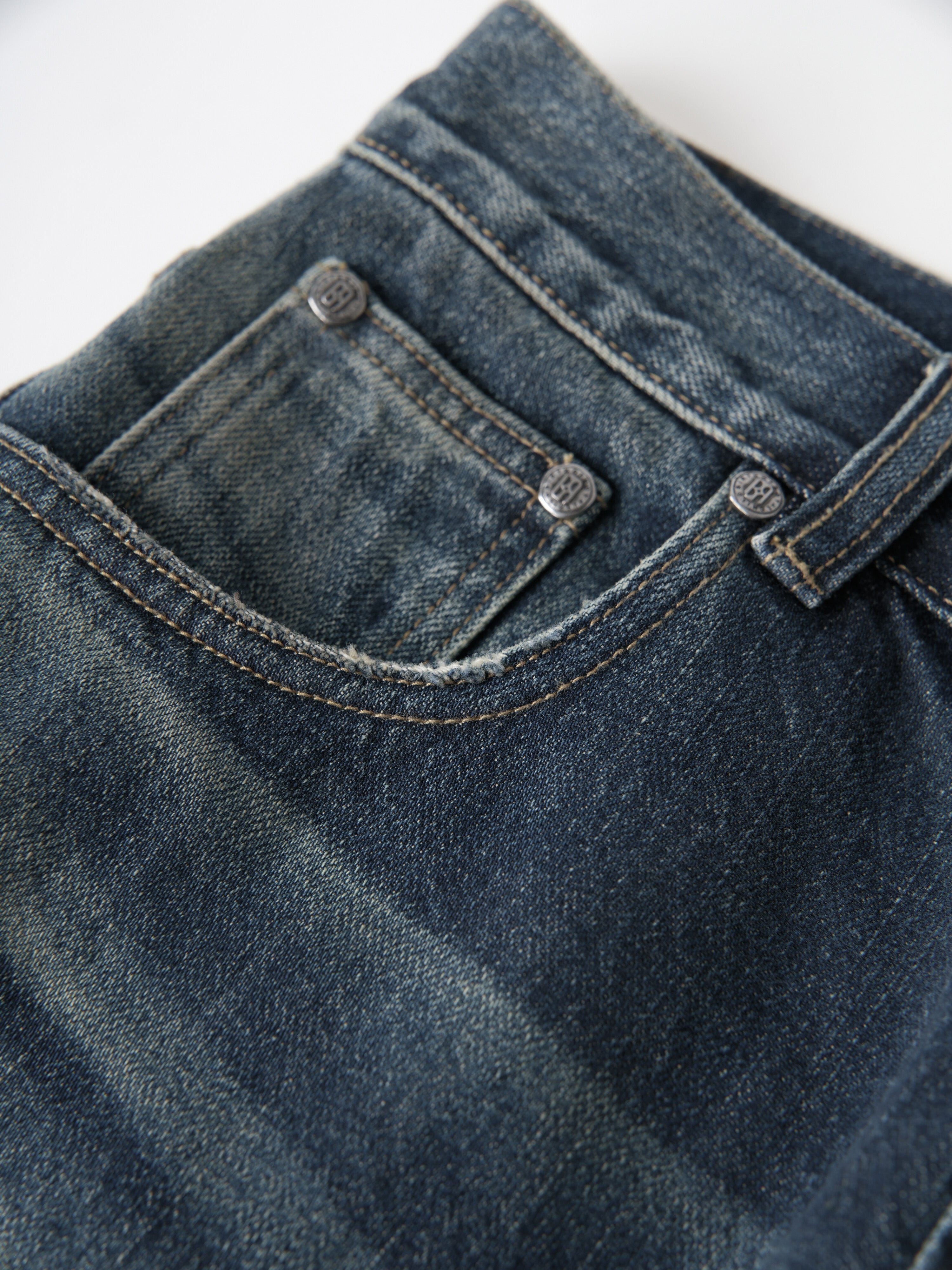 Distressed Embroidery Bootcut Denim