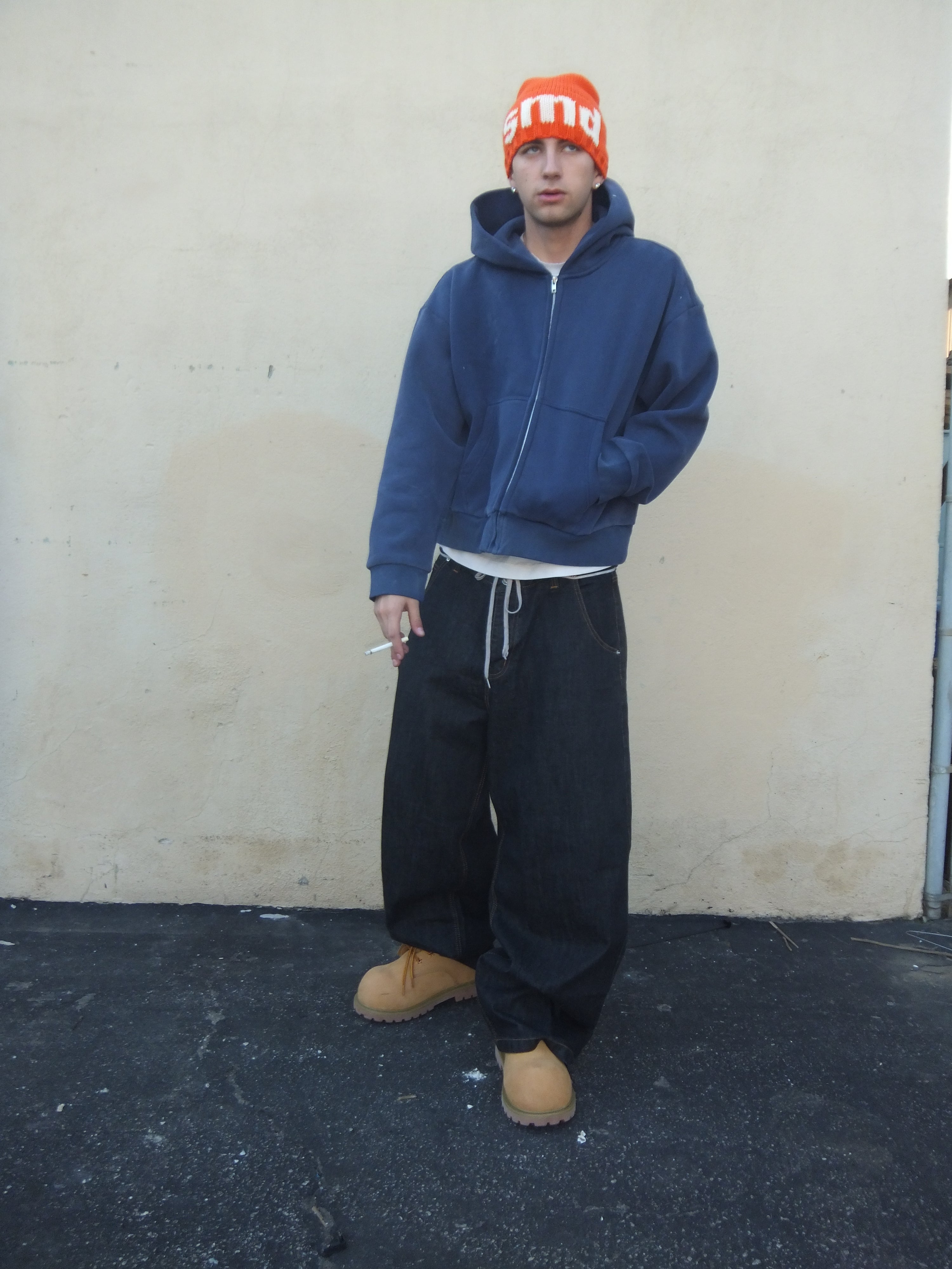 WIDE LEG SELVEDGE, DARK INDIGO/GREEN STITCH