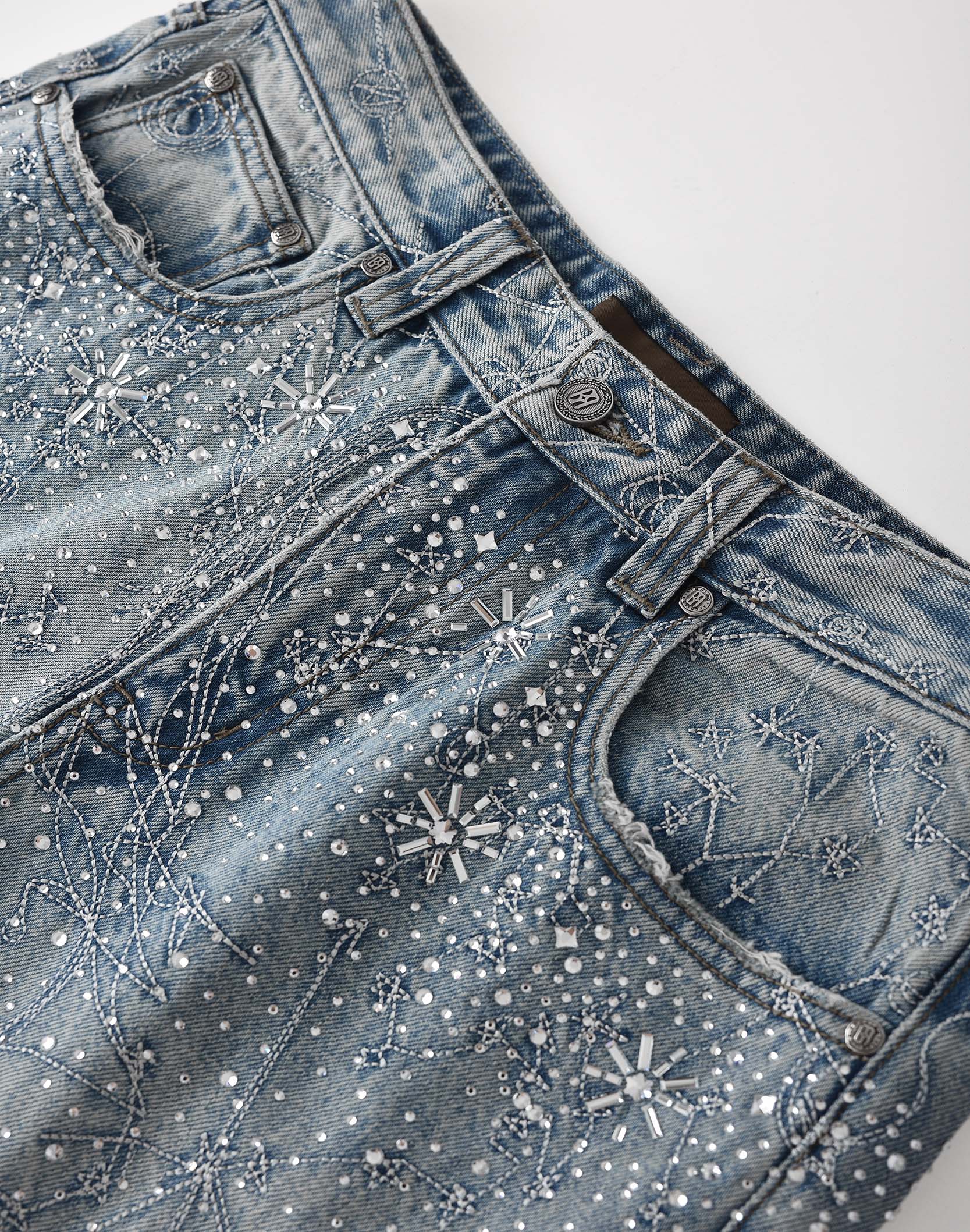 20K Zodiac Diamond Denim Pants in BLU