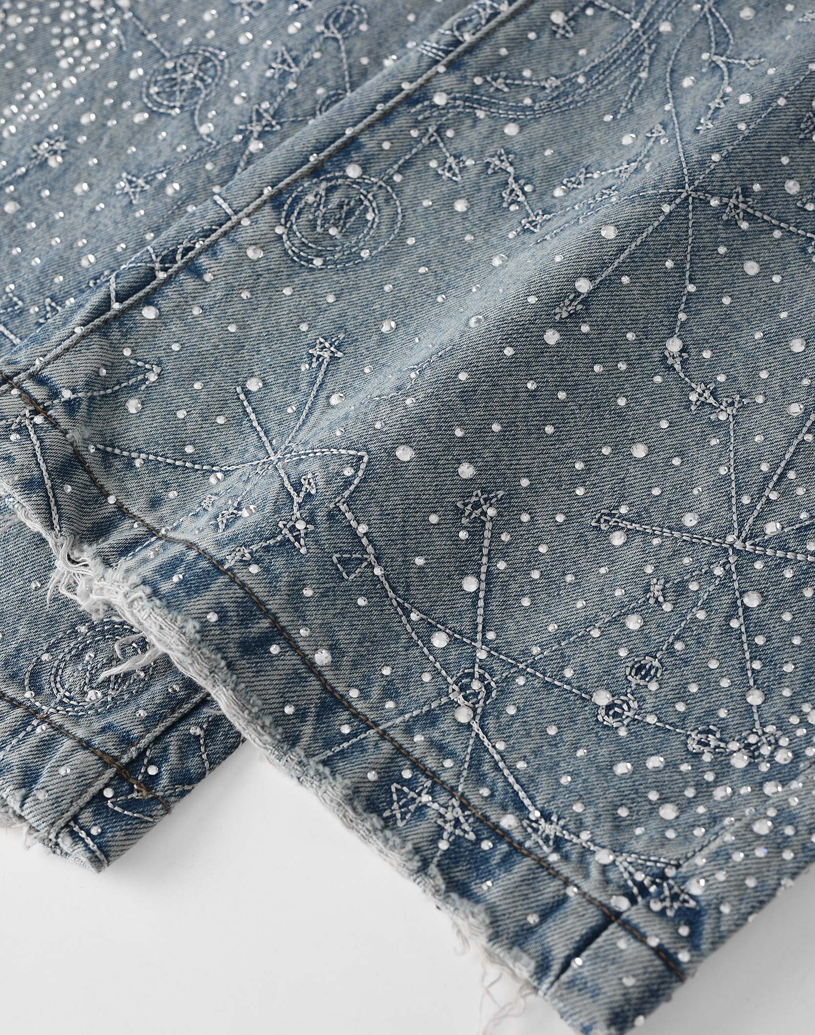 20K Zodiac Diamond Denim Pants in BLU