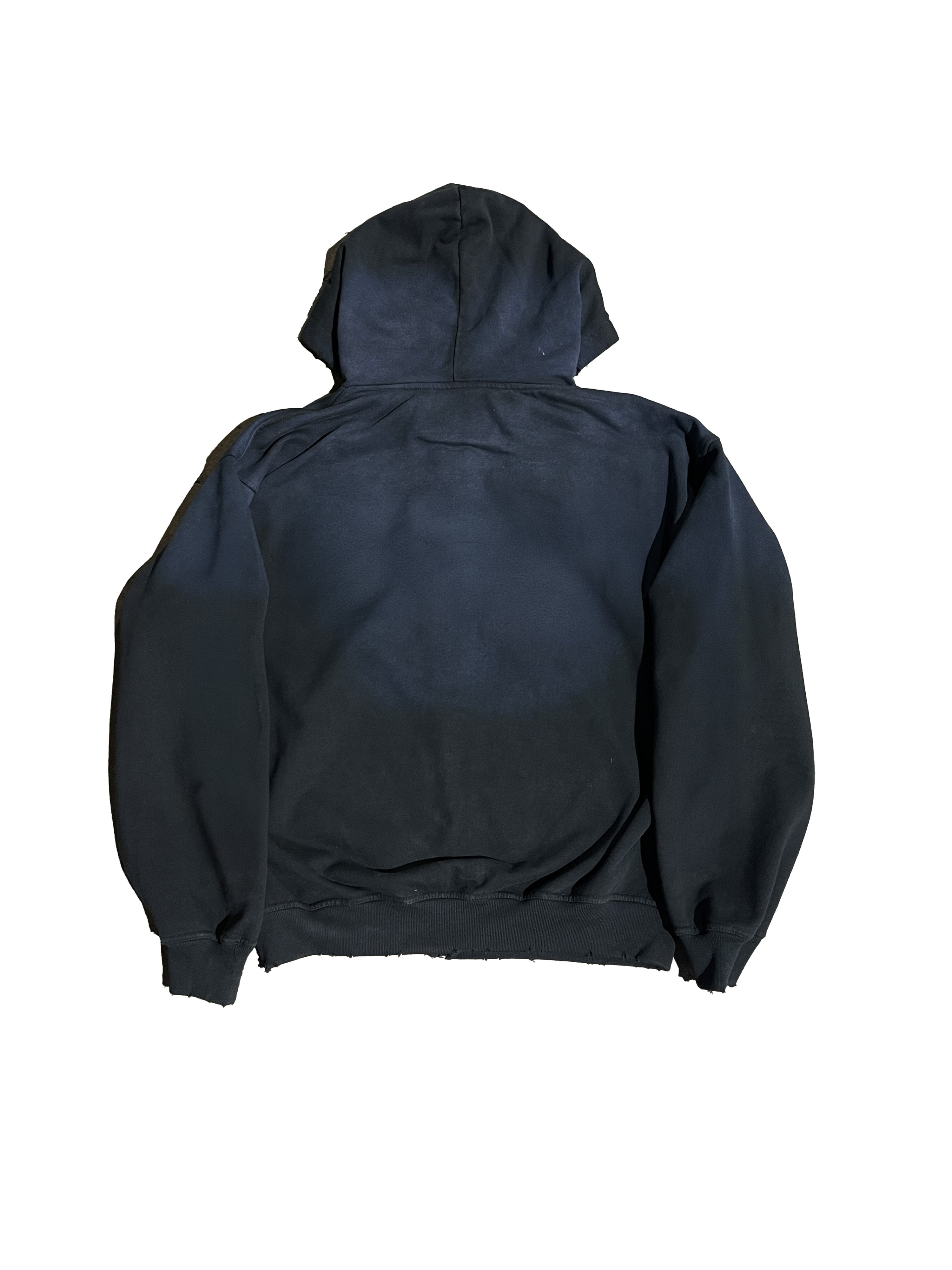 DISTRESSED & WASHED ZIP HOODIE