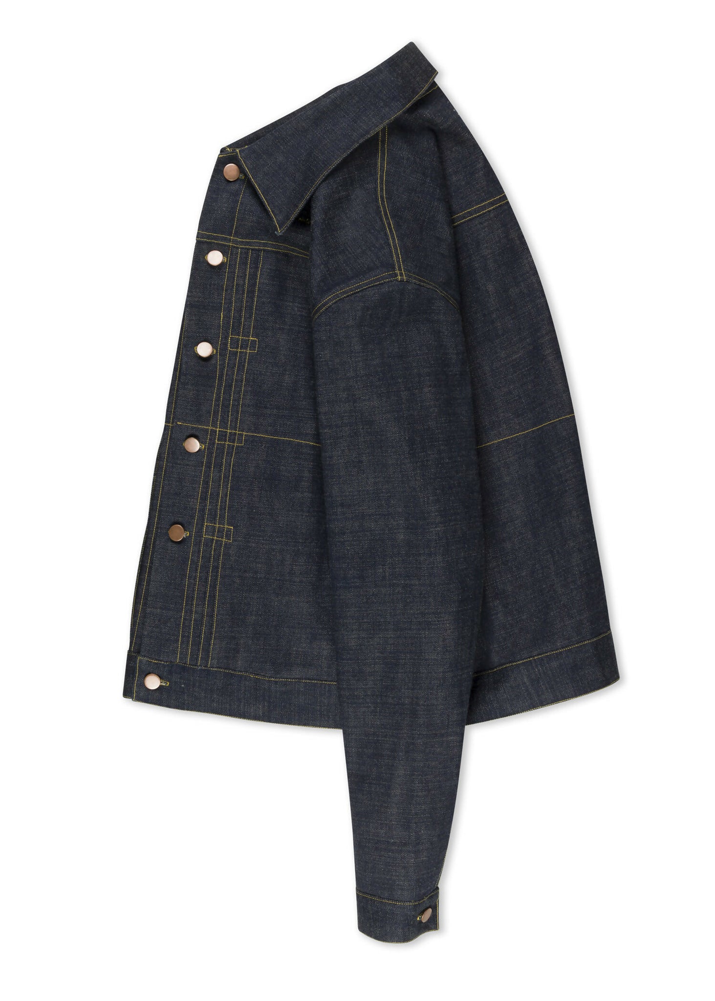 Triple-Pleat Denim Jacket