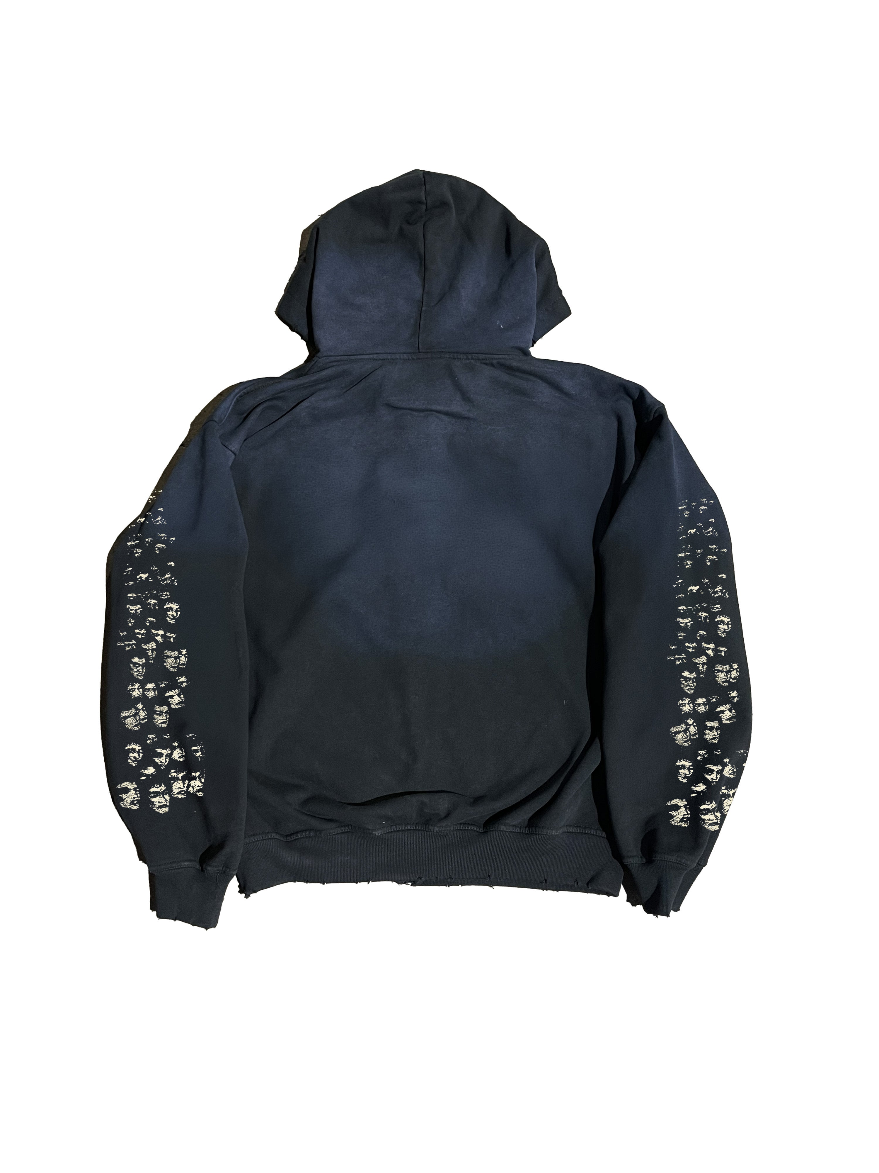 ECHOES - Distressed Zip-Up Hoodie