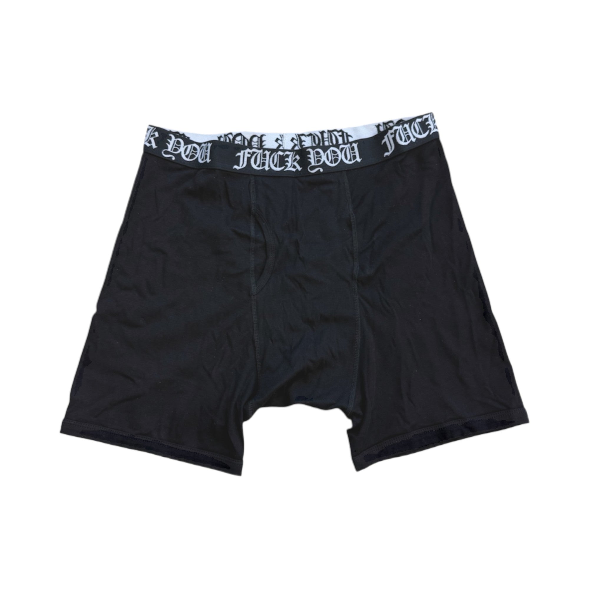100% COTTON FUCK YOU BOXER BRIEFS 2-PACK (BLACK)