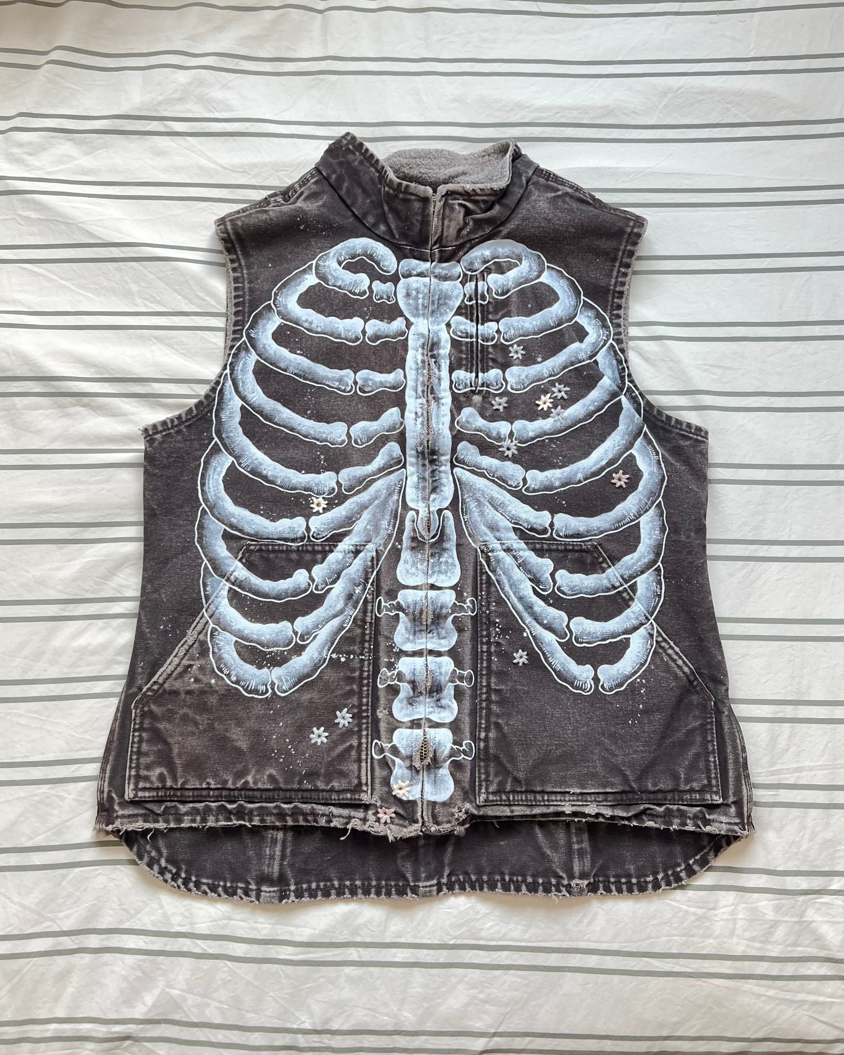 ""SKELETON' Faded Brown Vest