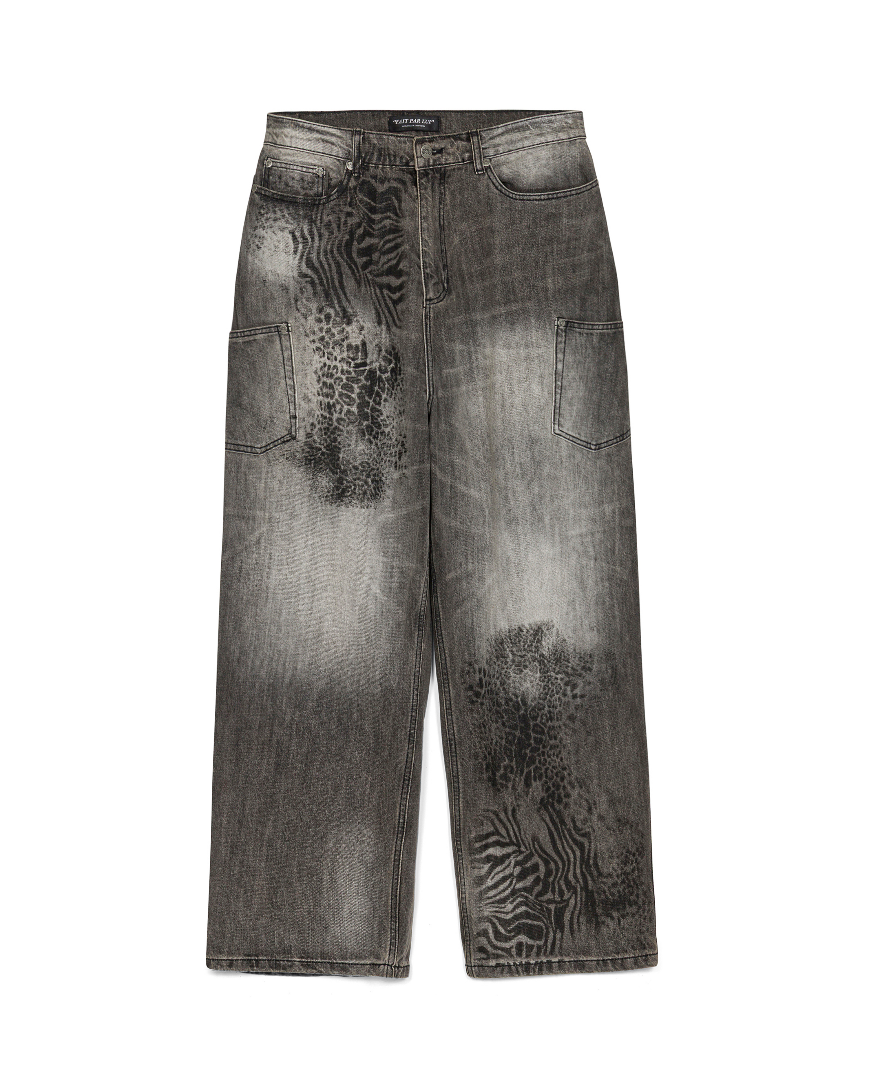 CHEETAH PRINT BOMBER DENIM