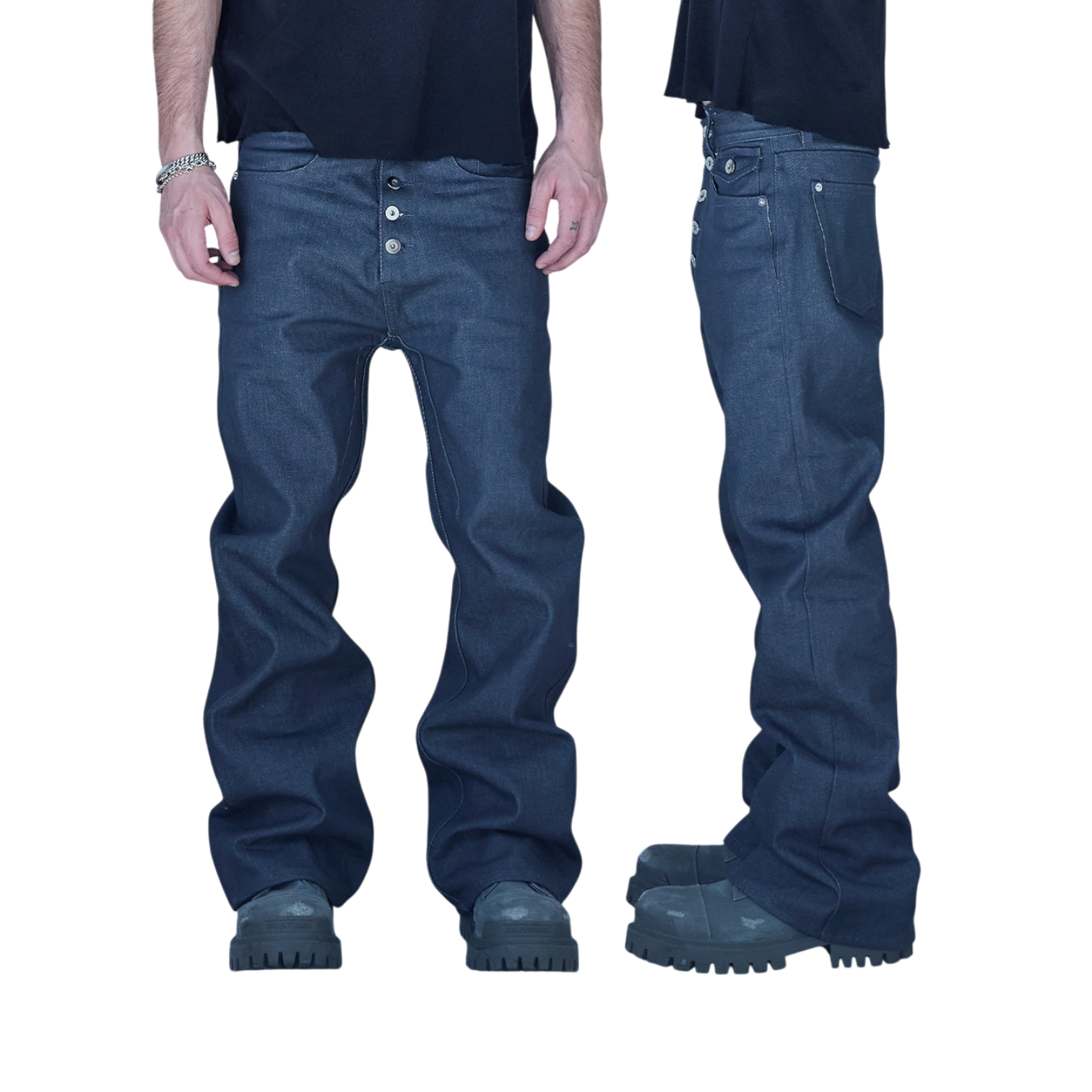 BASE0.3-CHARCOAL-14OZ RAW DENIM